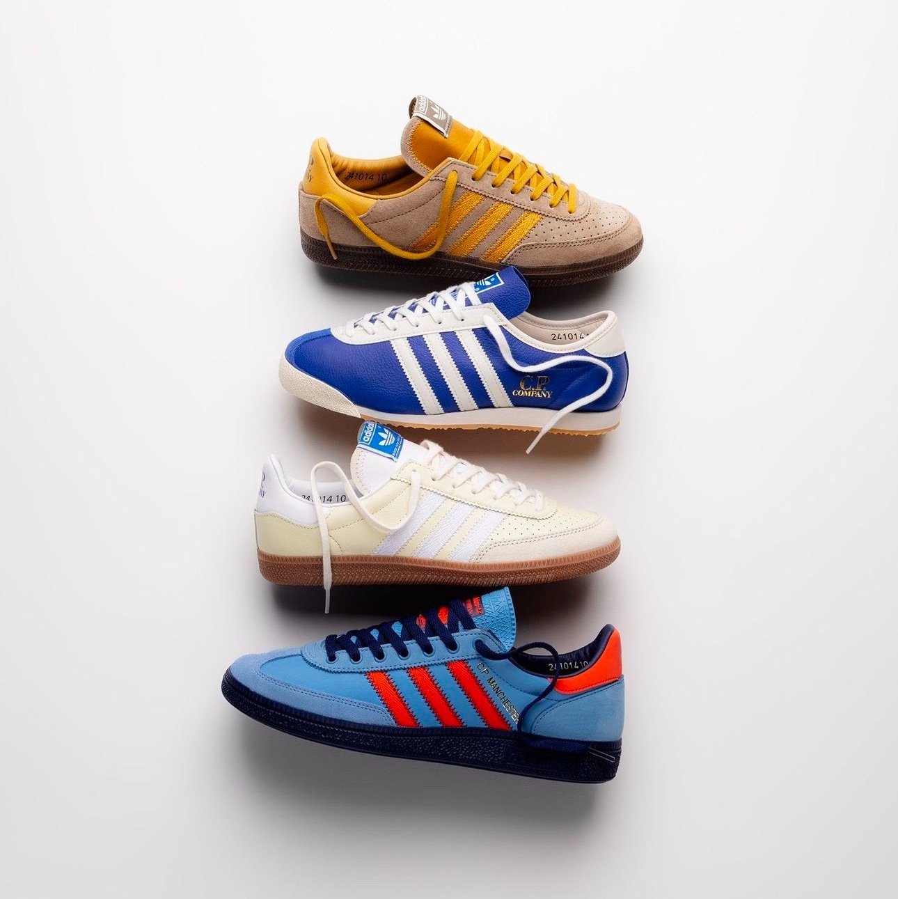 Adidas x C.P. Company Manchester Spezial Light Blue Bright Red 착용 스타일 - 2