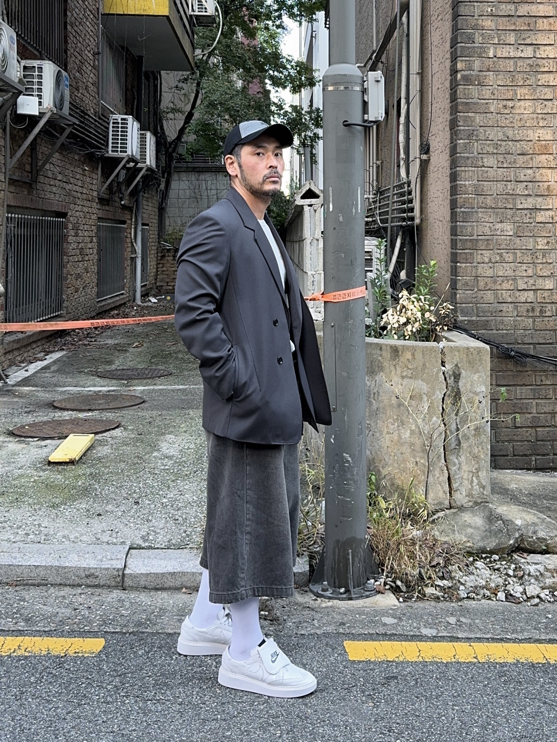 Nike x Peaceminusone Kwondo1 White 착용 스타일 - 2