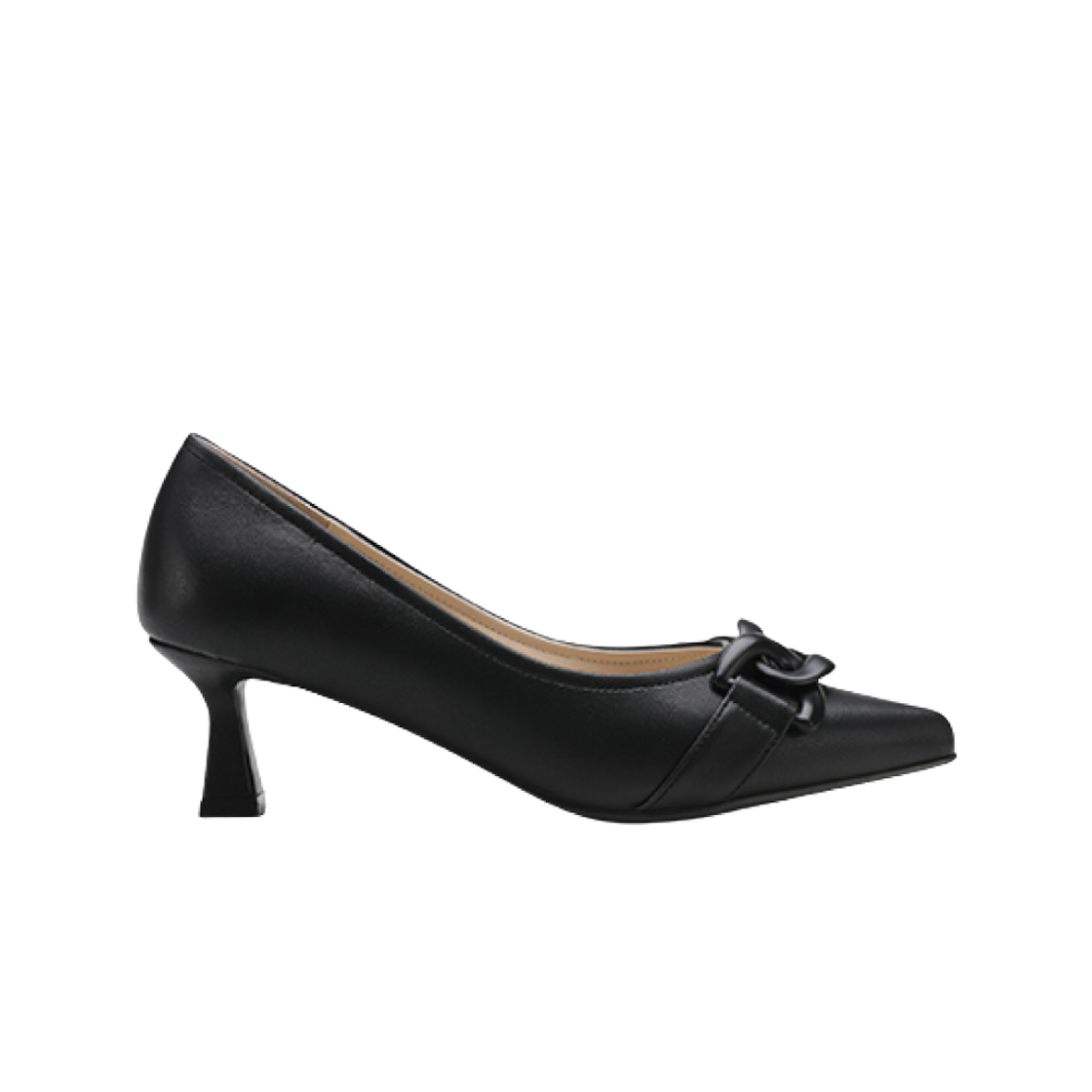 (W) 미소페 카우하이드 펌프스 5.5cm 블랙((W) Misope Cowhide Pumps 5.5cm Black)
