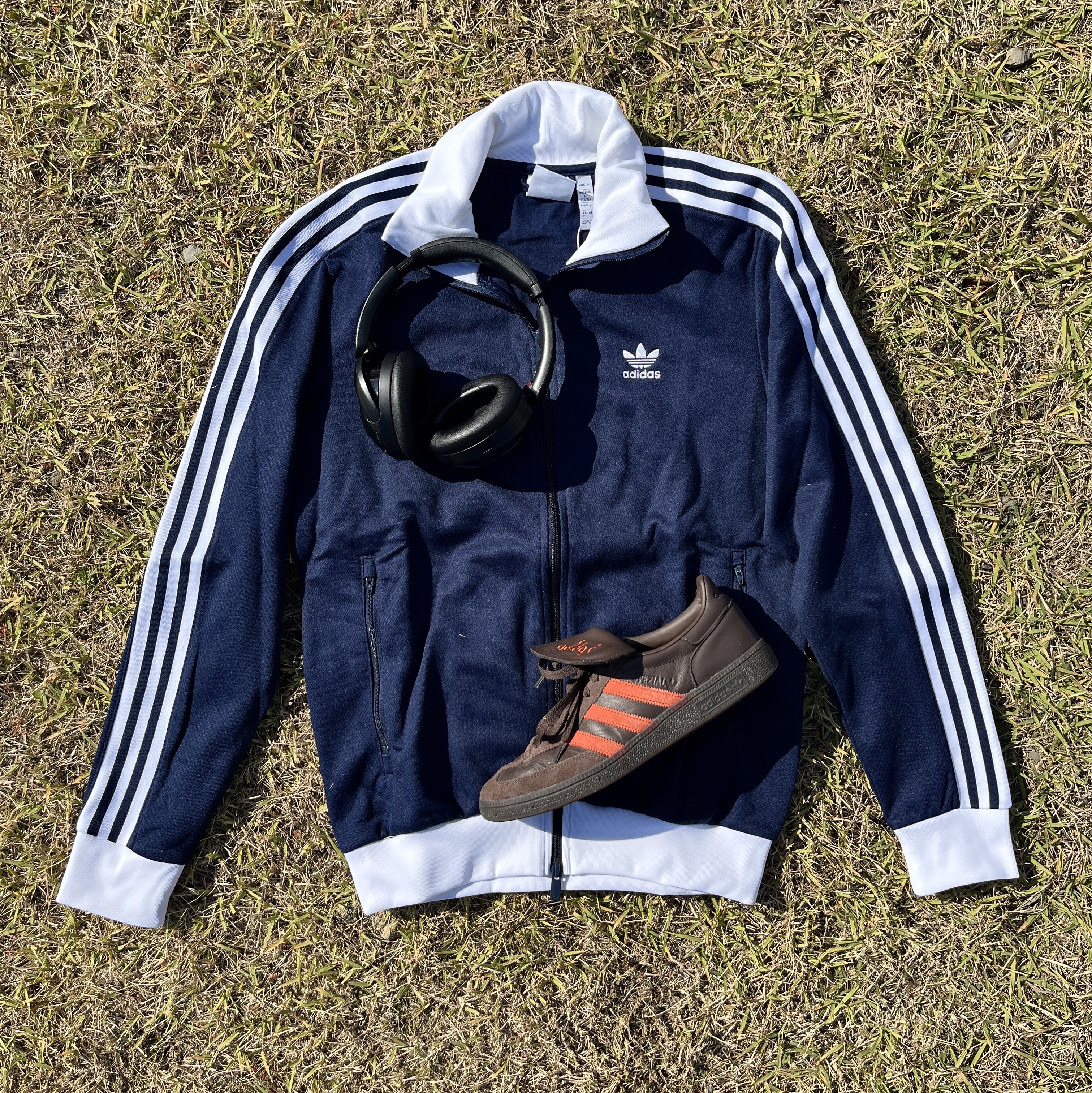 Adidas Adicolor Classic Beckenbauer Track Top Night Indigo - KR Sizing, Adidas Spezial Handball Brown Collegiate Orange 착용 스타일