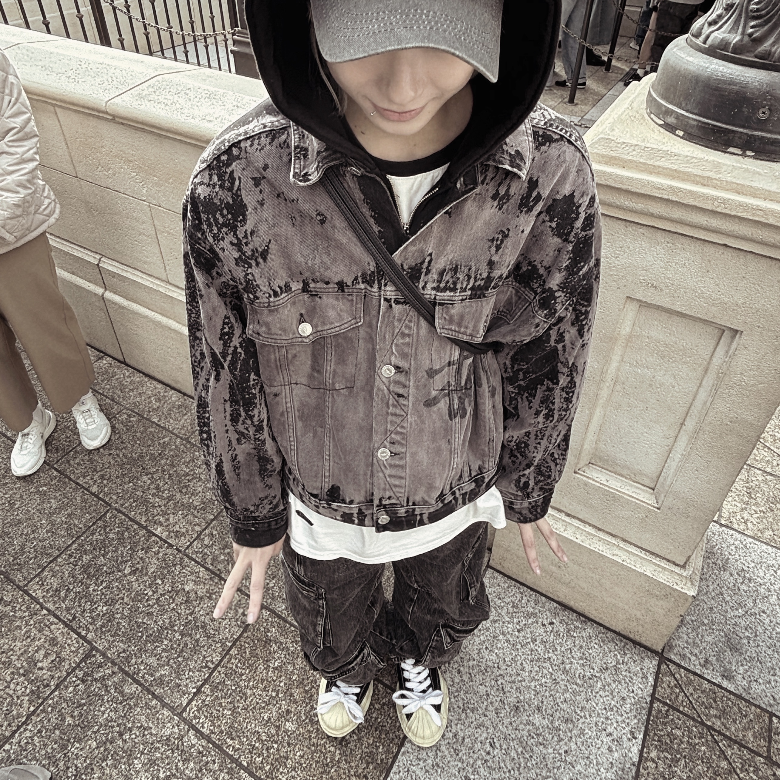 Maison Mihara Yasuhiro Blakey VL OG Sole Canvas Low-top Sneakers Black 착용 스타일