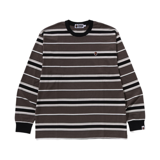 BAPE Ape Head One Point Stripe L/S T-Shirt Black