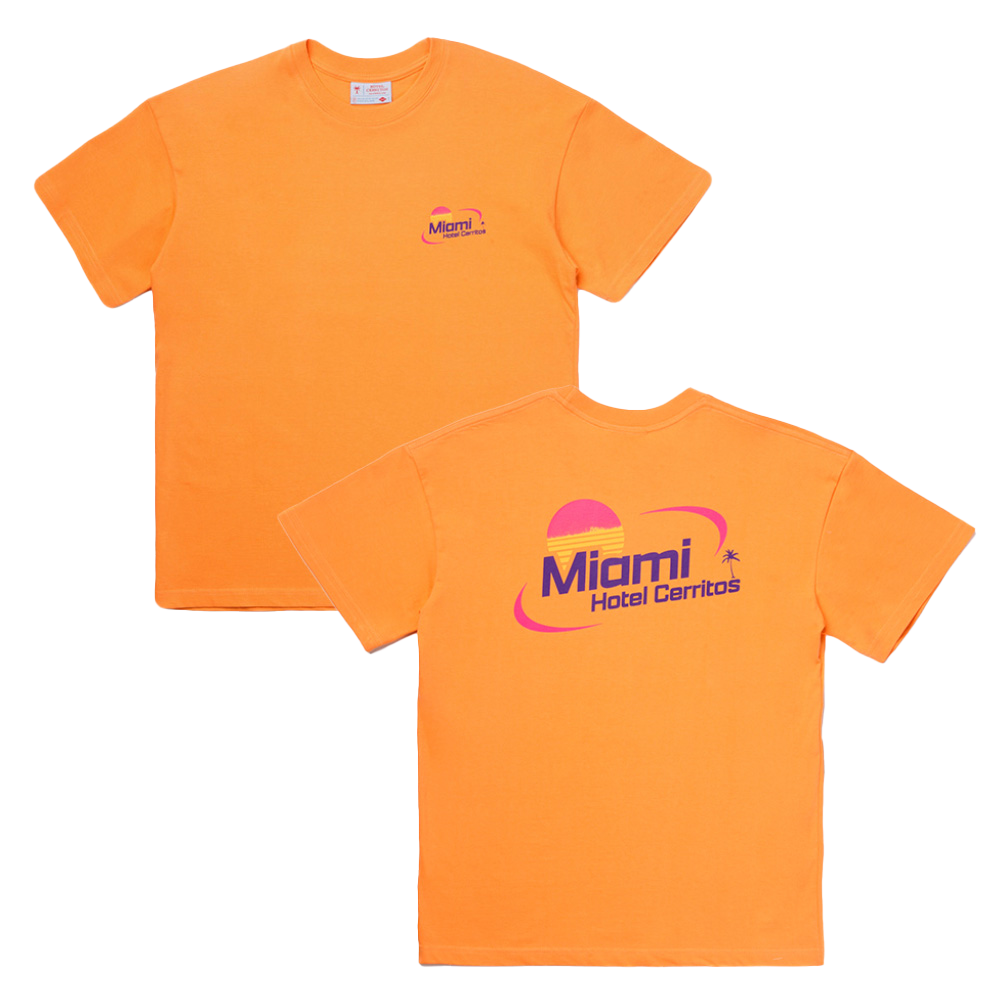 CMATS028U0 Hotel Cerritos Miami SunSet T-Shirt Orange