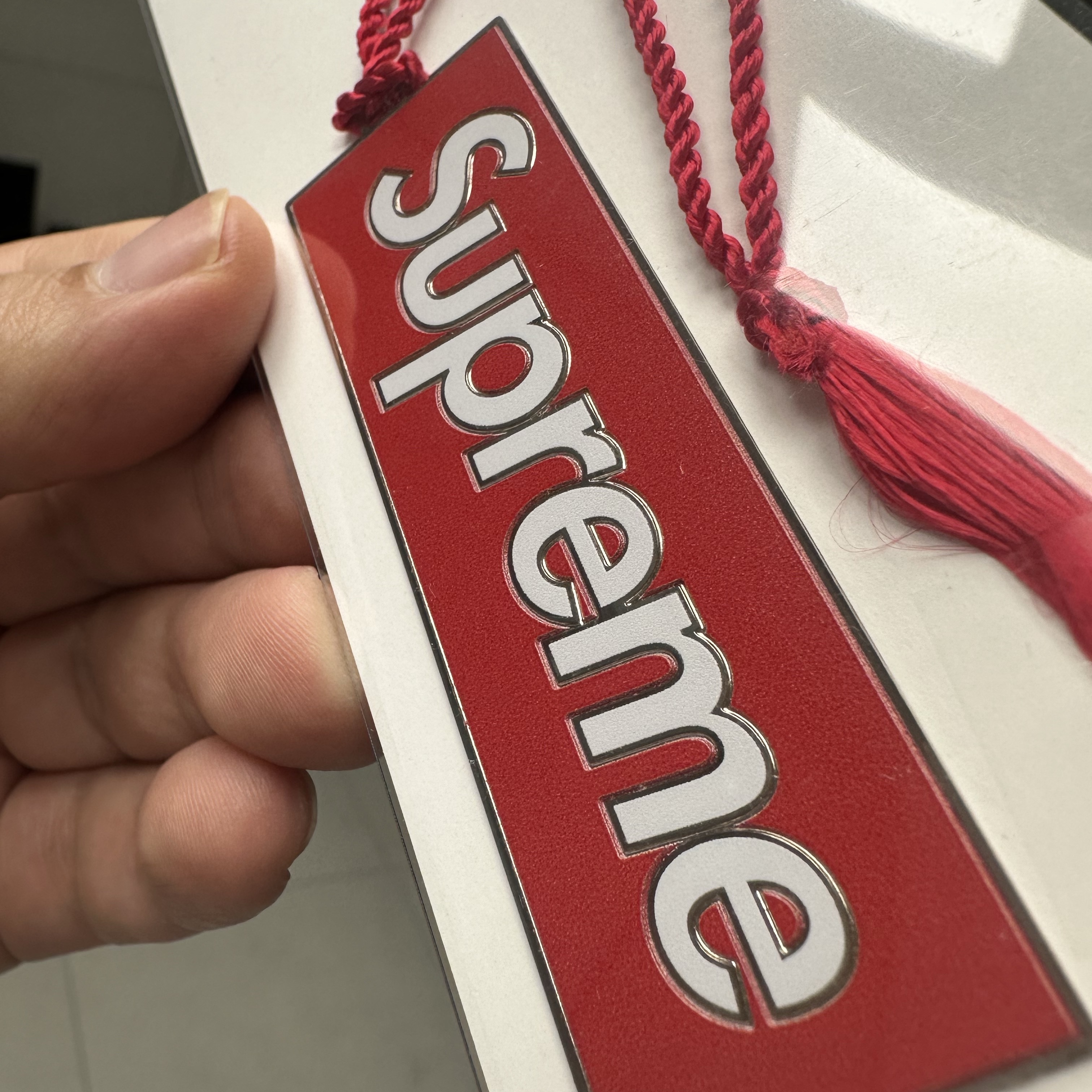Supreme x David Howell & Co. Metal Bookmark Red - 24FW 착용 스타일 - 2