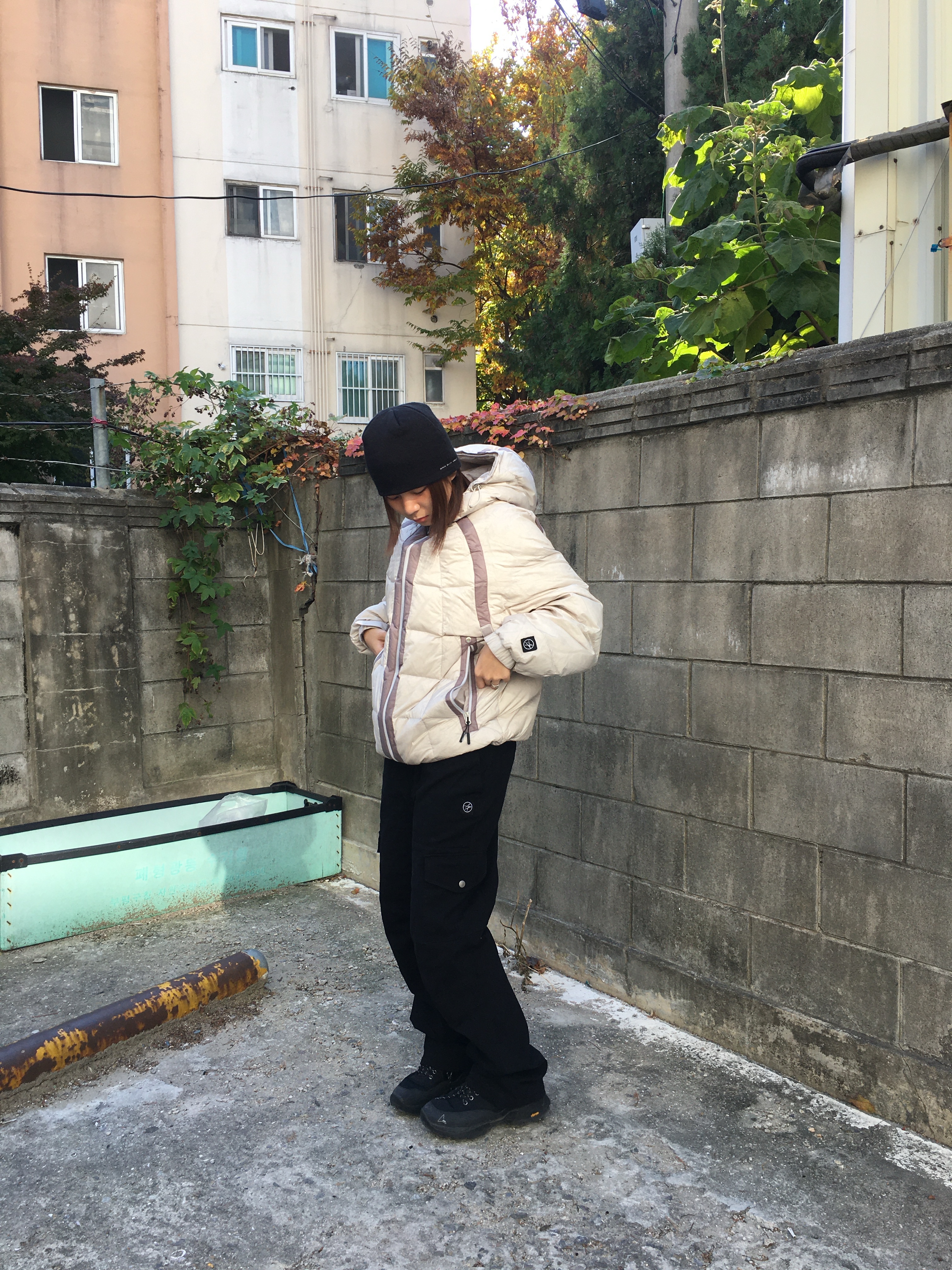 Sansan Gear Logo Beanie Black - 22FW, Roa Hiking Neal Black 착용 스타일