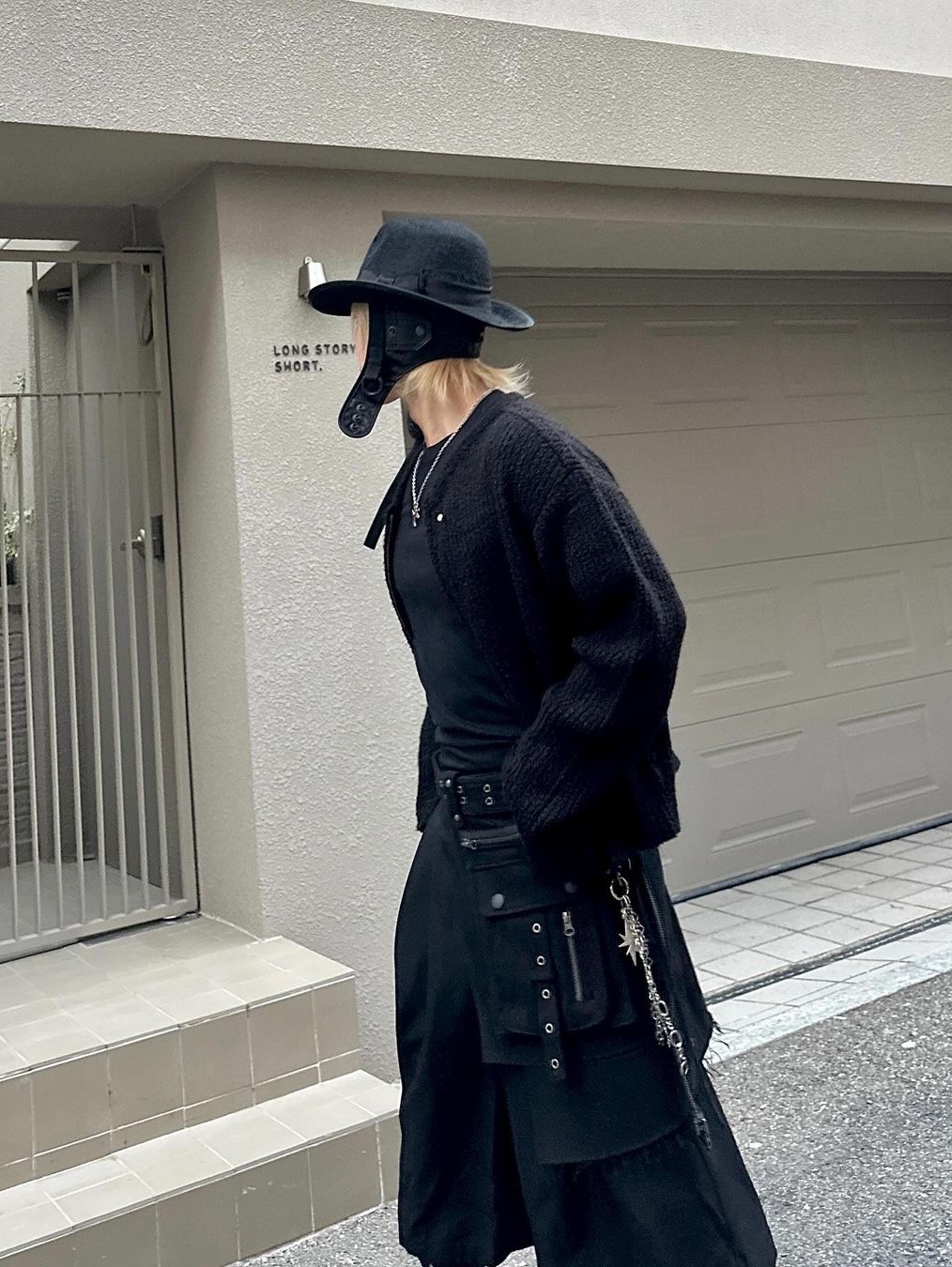 Vacant Archive Neah Knitted Zip-Up Black, Vacant Archive Neah Knitted Zip-Up Grey 착용 스타일