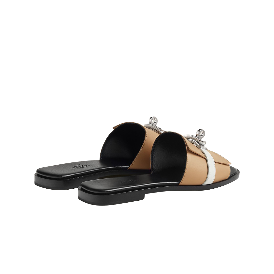 (W) 에르메스 줄리아 샌들 카프스킨 & 팔라듐 하드웨어 베쥬 나투라 블랑((W) Hermes Giulia Sandal Calfskin & Palladium Beige Natura Blanc) - 2