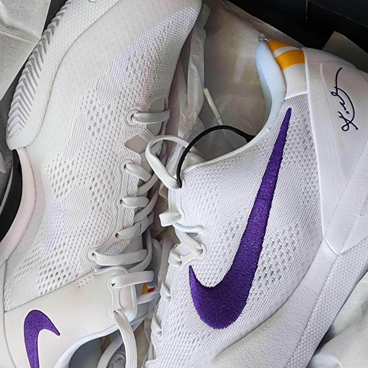 Nike Kobe 8 Protro White and Court Purple 착용 스타일 - 3