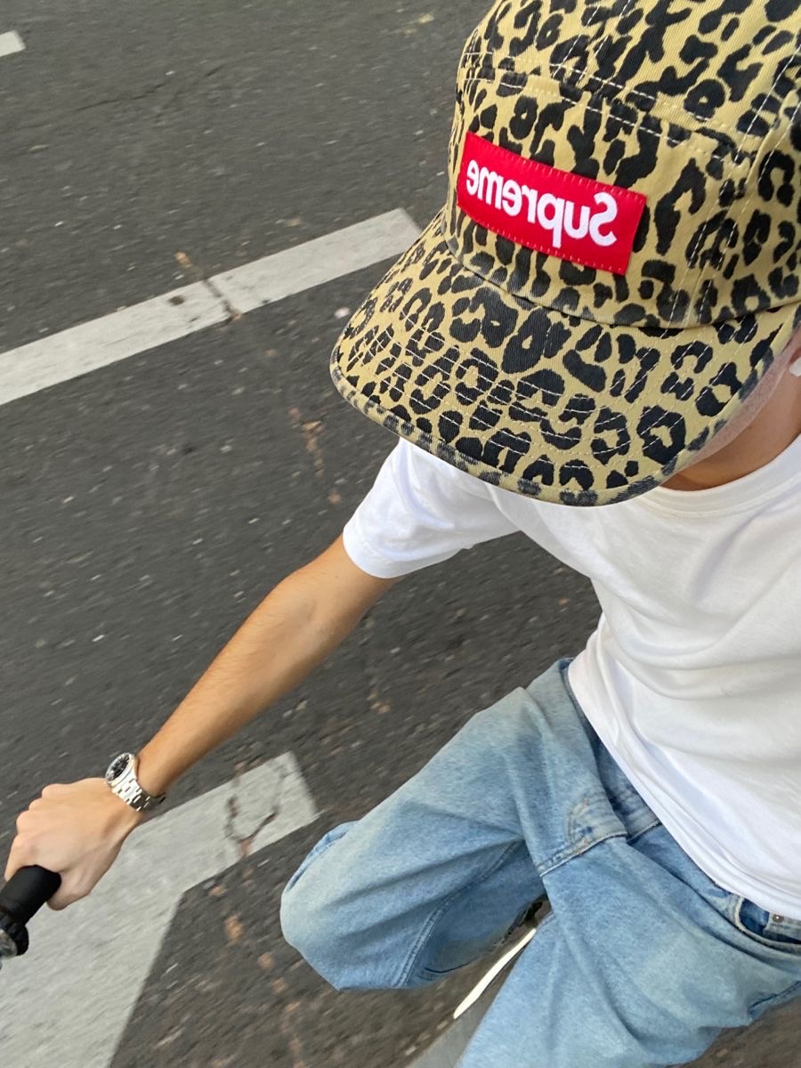 Supreme Washed Chino Twill Camp Cap Brown - 22FW, Supreme Washed Chino Twill Camp Cap Snake - 24SS 착용 스타일 - 5