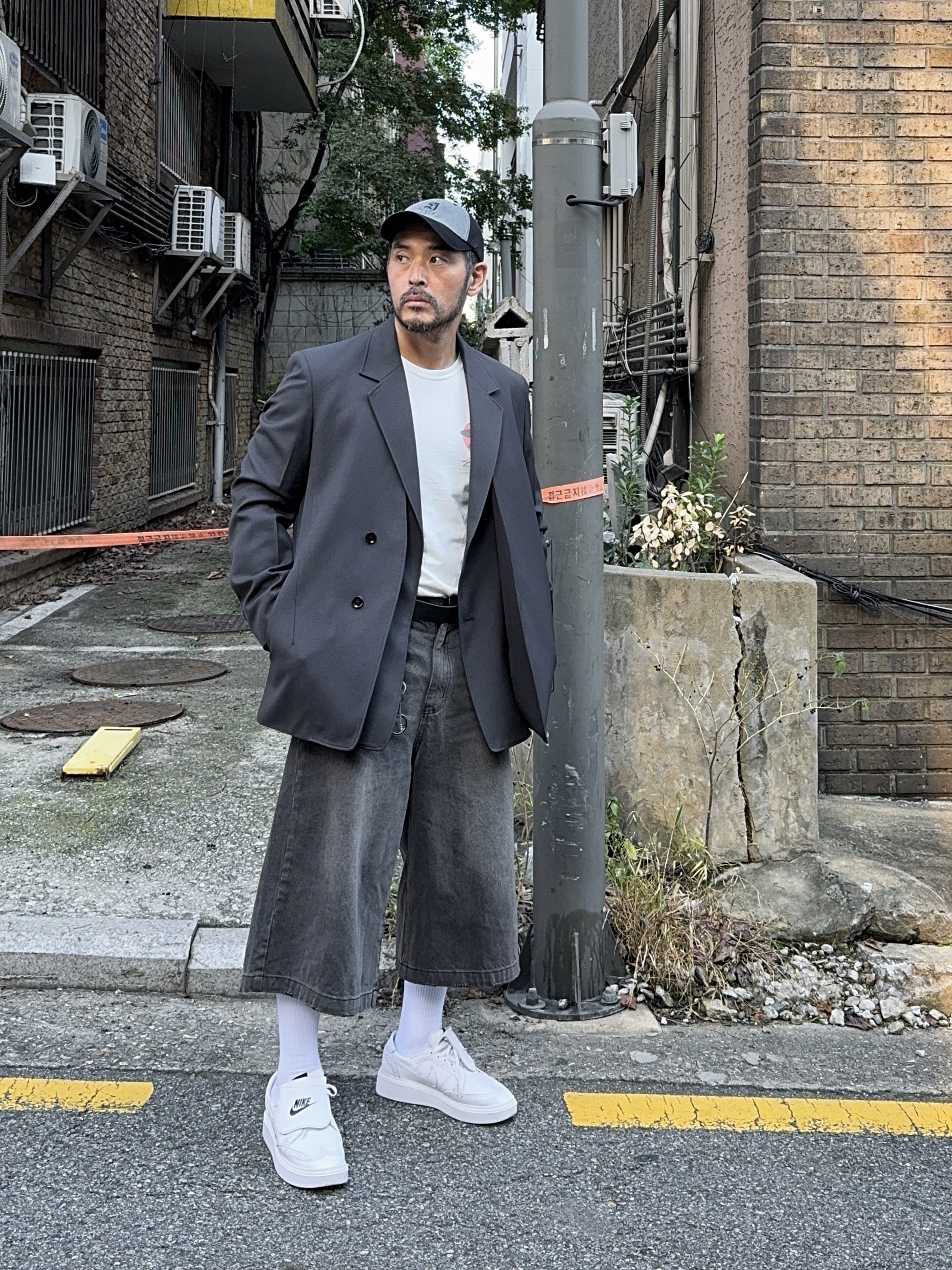 Nike x Peaceminusone Kwondo1 White 착용 스타일 - 3