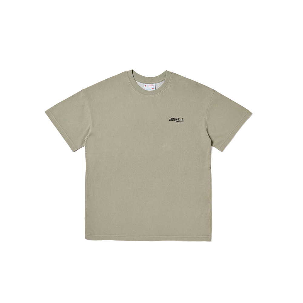 CNYTS035U0_K Hotel Cerritos New York Times Washing T-Shirt Khaki