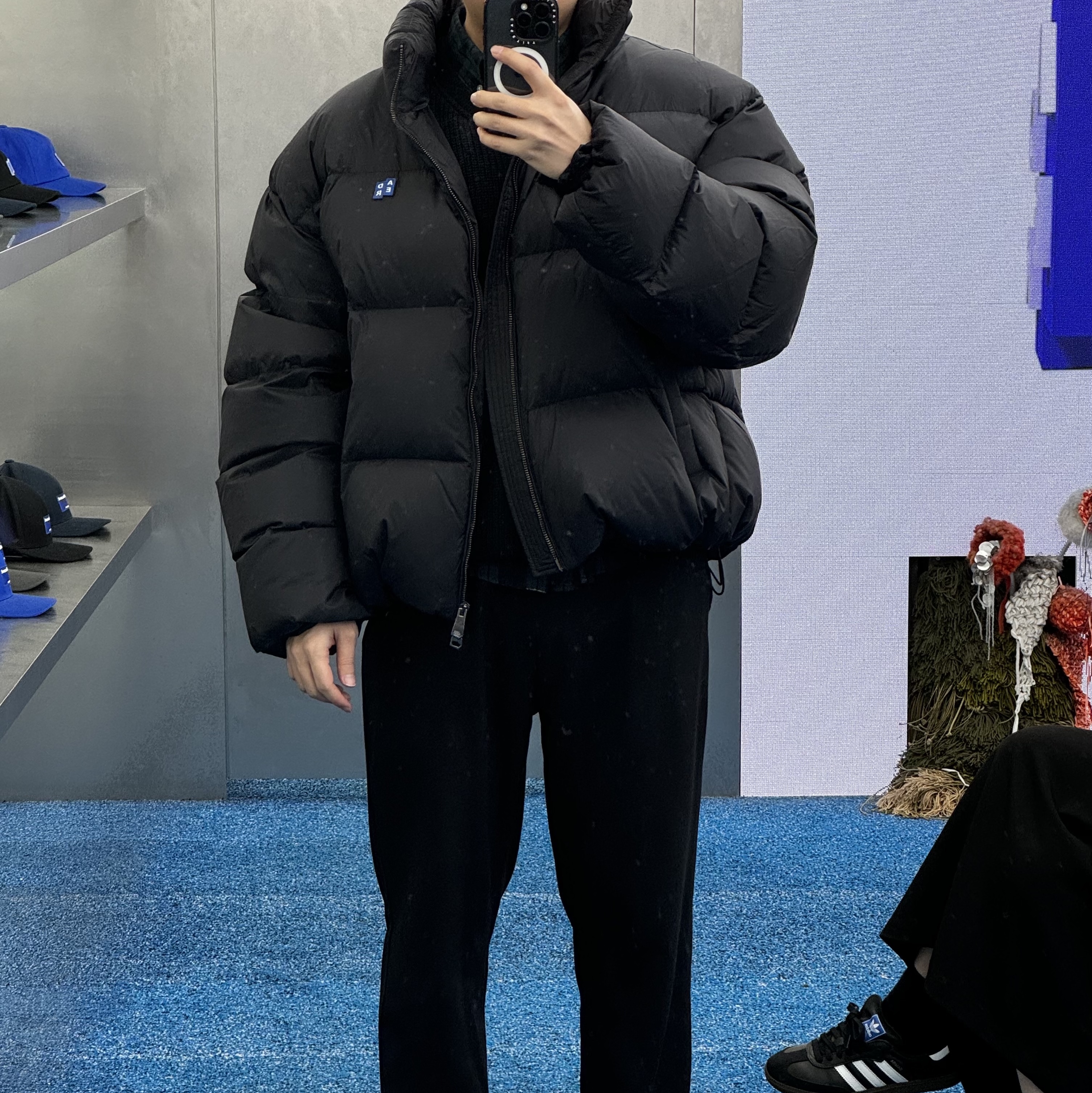 Ader Error Sig; TRS/BL Tag Puffer Jacket 01 Noir 착용 스타일 - 3