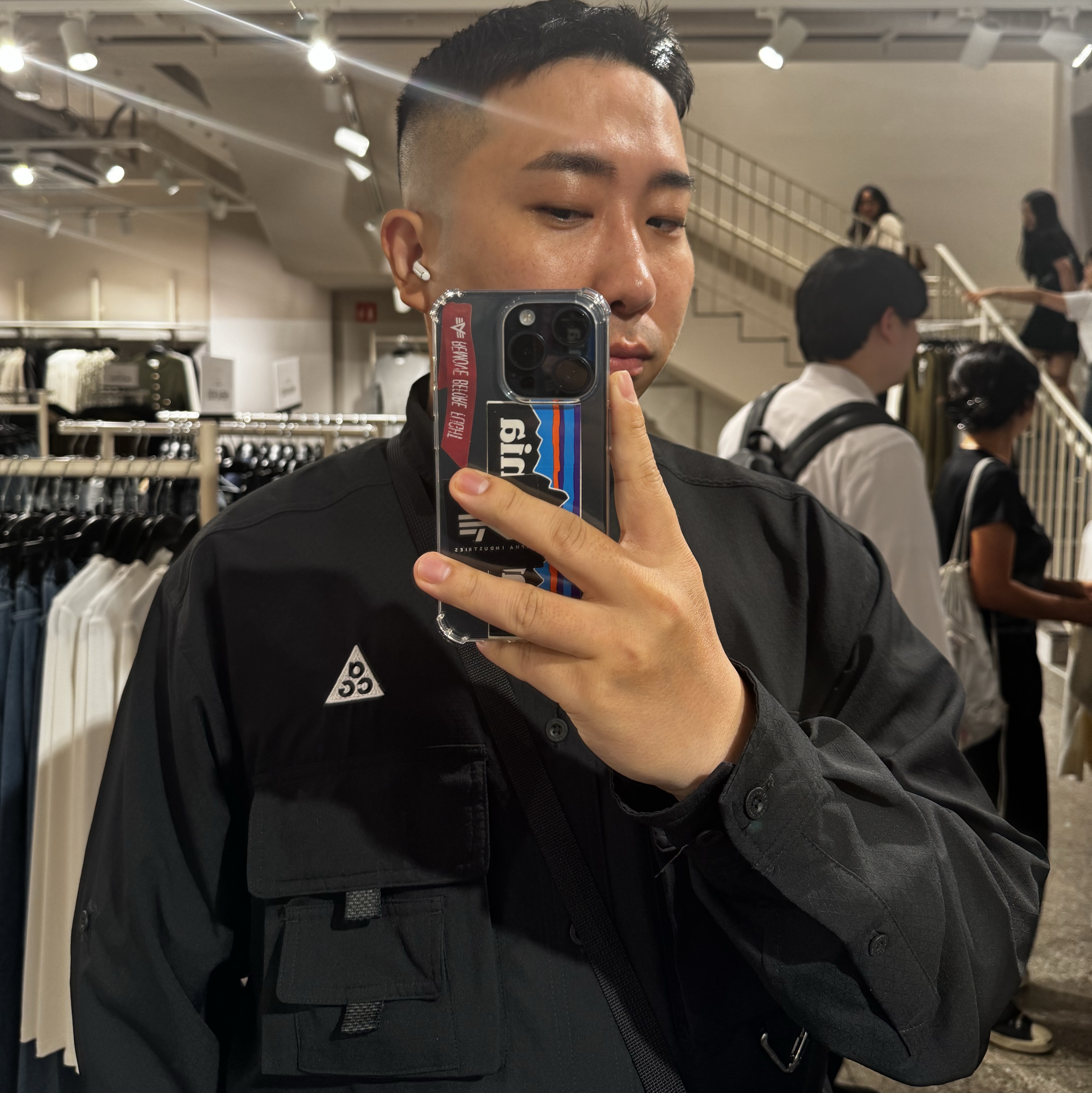 Nike ACG Dri-Fit UV Devastation Trail Shirt Black Summit White - Asia 착용 스타일