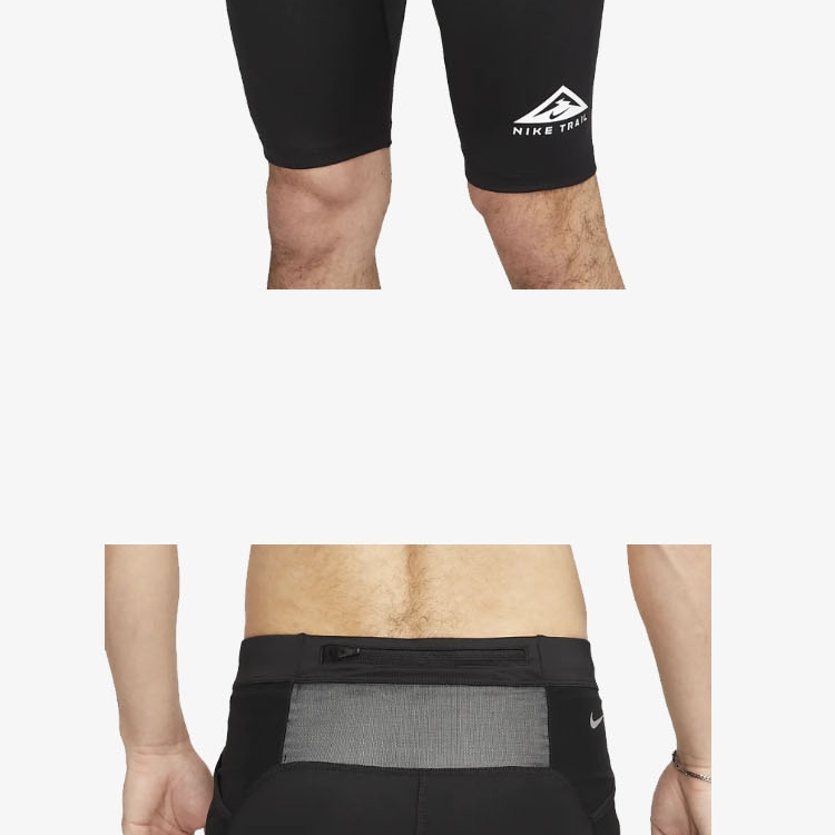 Nike Trail Dri-Fit Lava Loops Half Running Tights Black White - Asia 착용 스타일 - 3