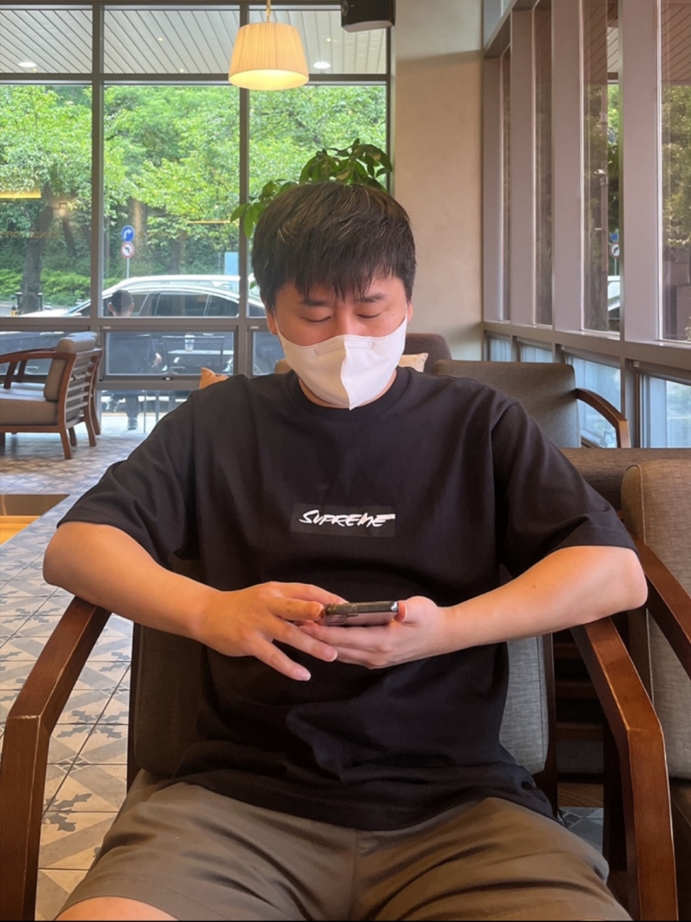 Supreme Futura Box Logo T-Shirt Black - 24SS 착용 스타일