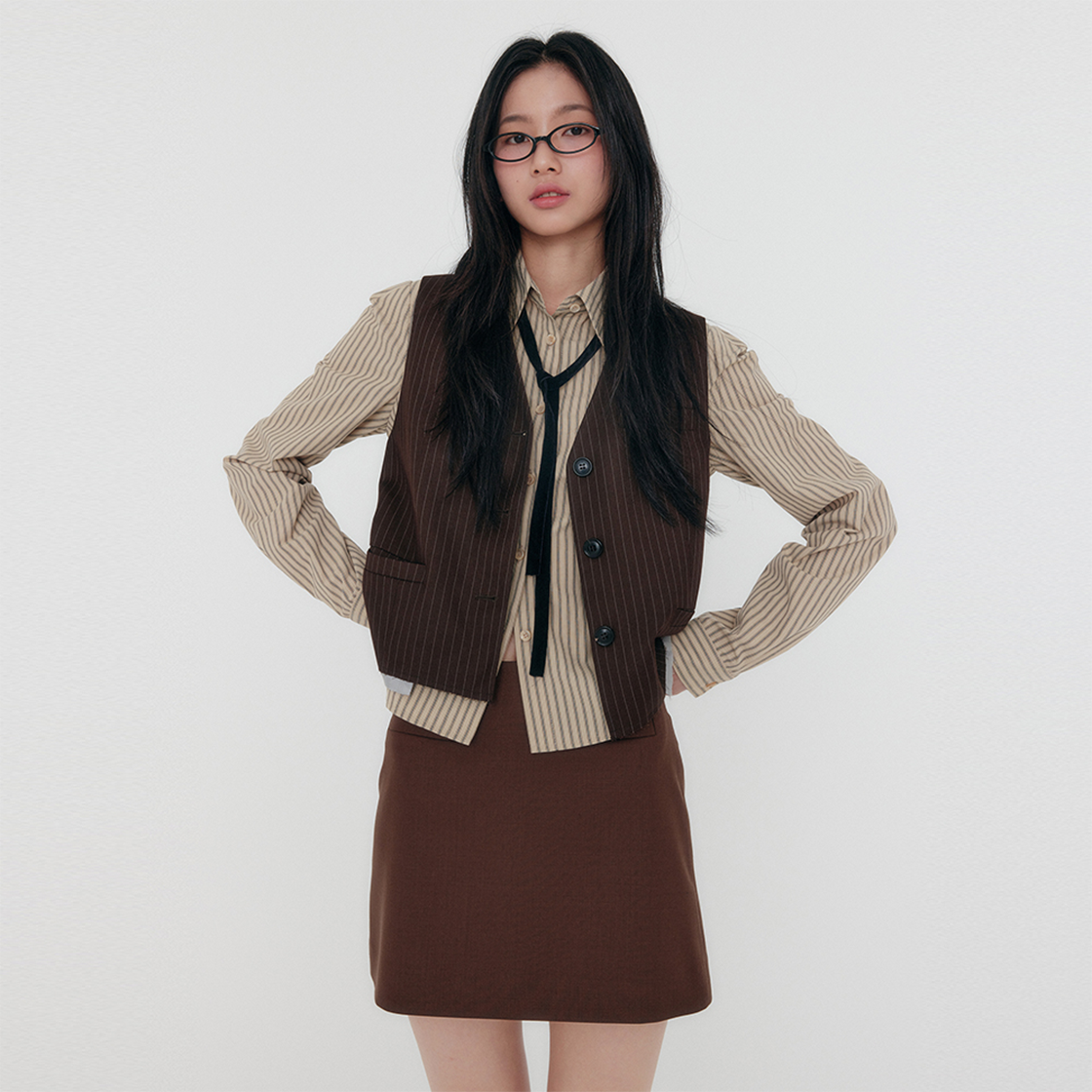지지지 인포멀 스트라이프 셔츠 베이지(zeezeezee Informal Stripe Shirt Beige) - 3