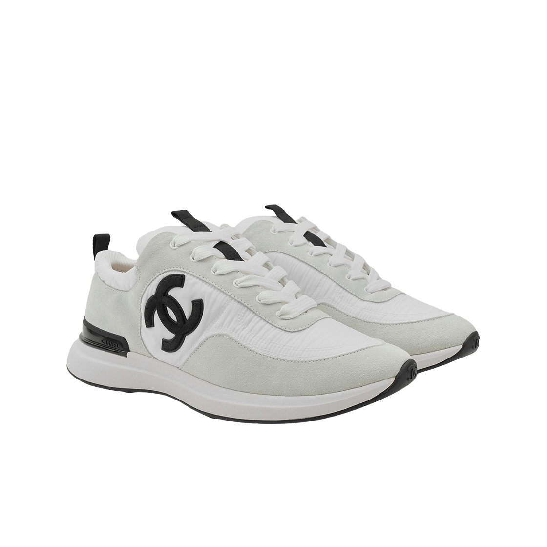 샤넬 스니커즈 스웨이드 카프스킨 나일론 & 화이트 아이보리(Chanel Sneakers Suede Calfskin Nylon & White Ivory) - 4