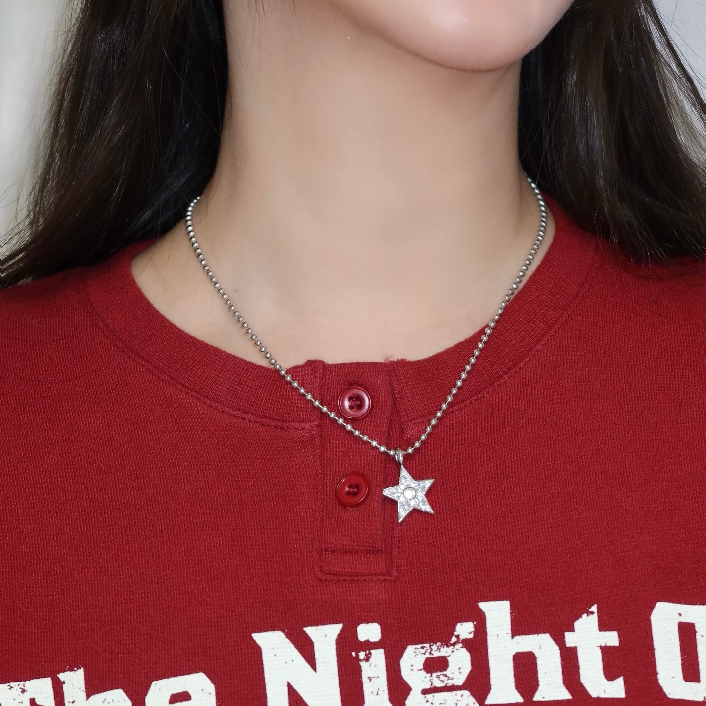 ScudoTwinkle Ball Chain Necklace 착용 스타일 - 2