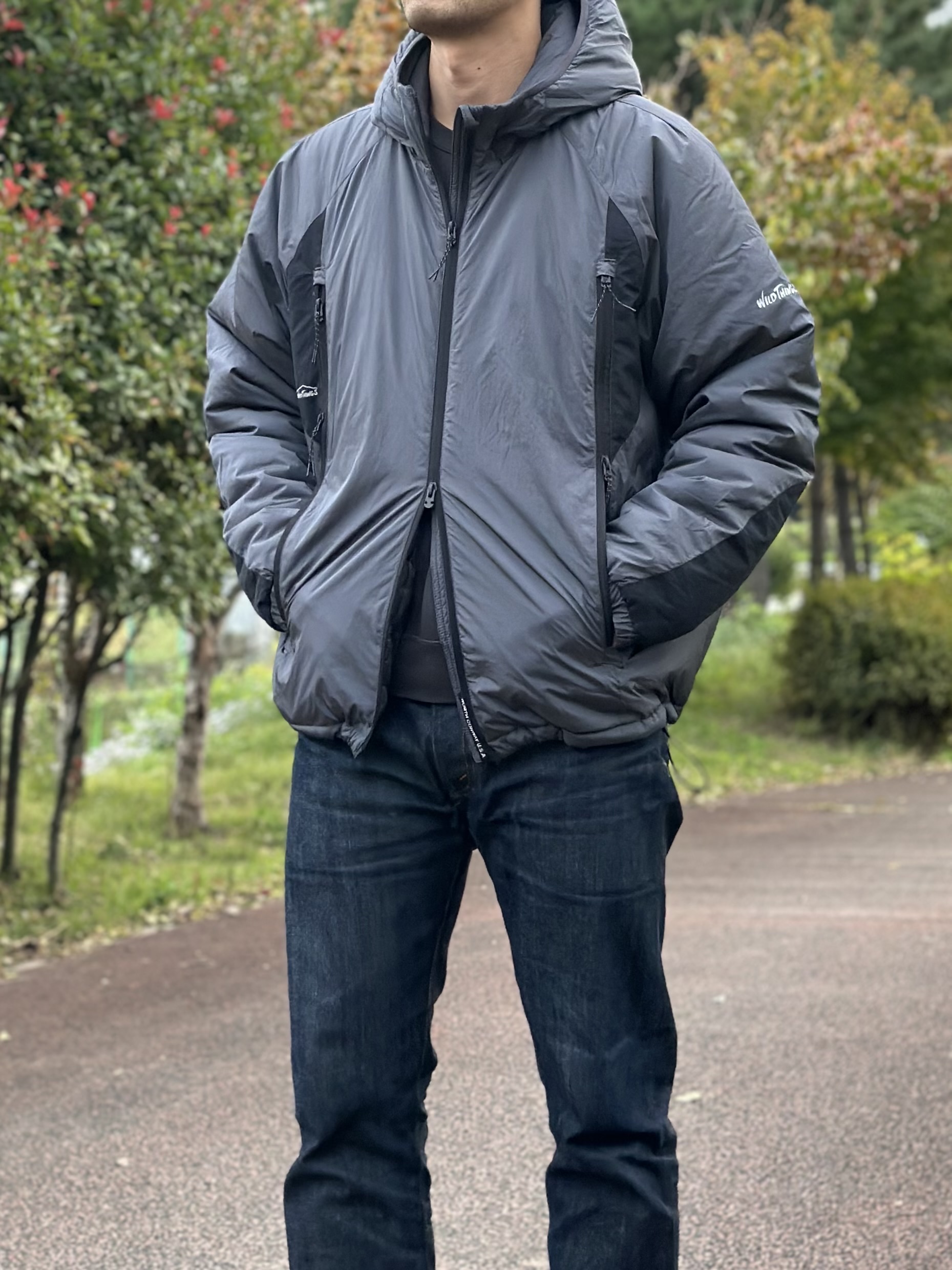 Wildthings Mountain Field Padding Jacket Graphite 착용 스타일 - 2