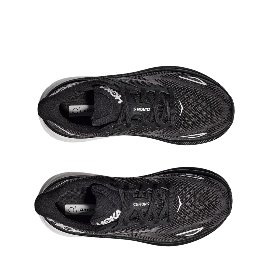 (W) 호카 클리프톤 9 블랙 화이트 - 레귤러((W) Hoka Clifton 9 Black White - Regular) - 2