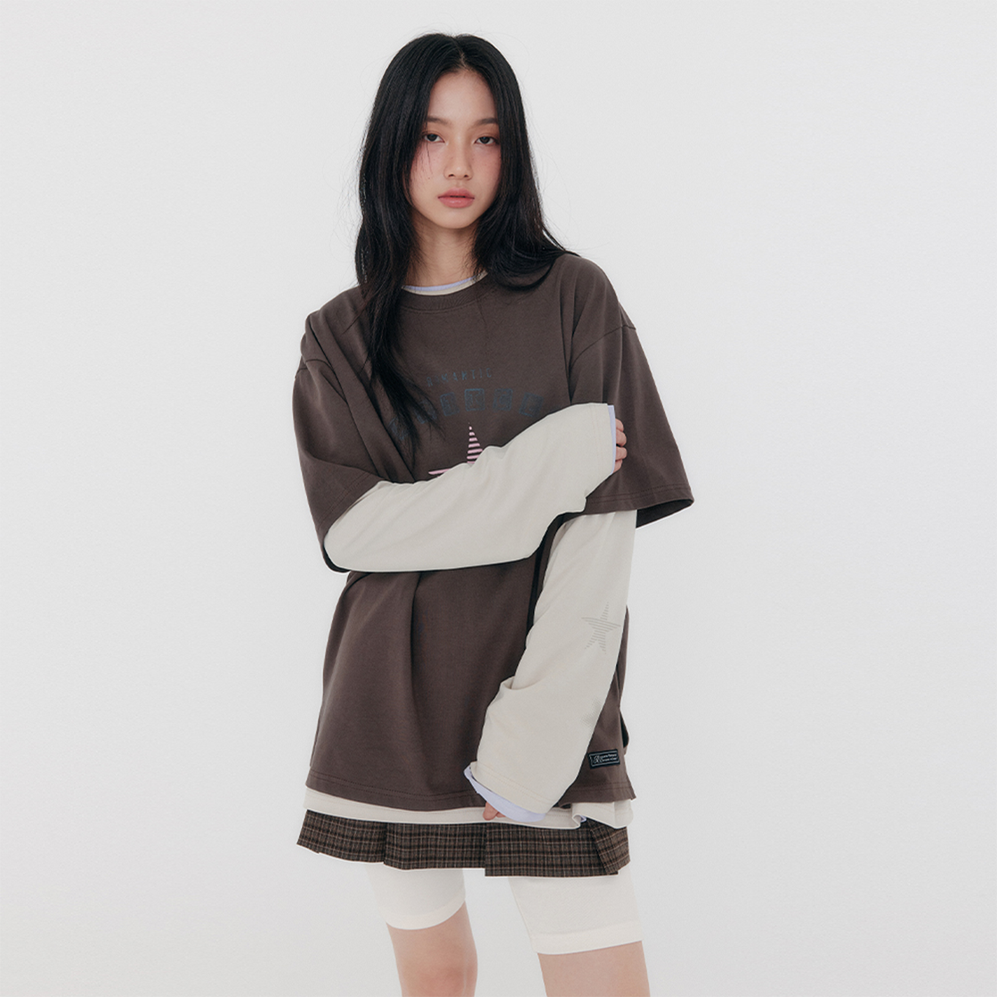 지지지 스타 오버사이즈 롱슬리브티셔츠 베이지(zeezeezee STAR Long Sleeve T-Shirt Greyish Beige) - 2