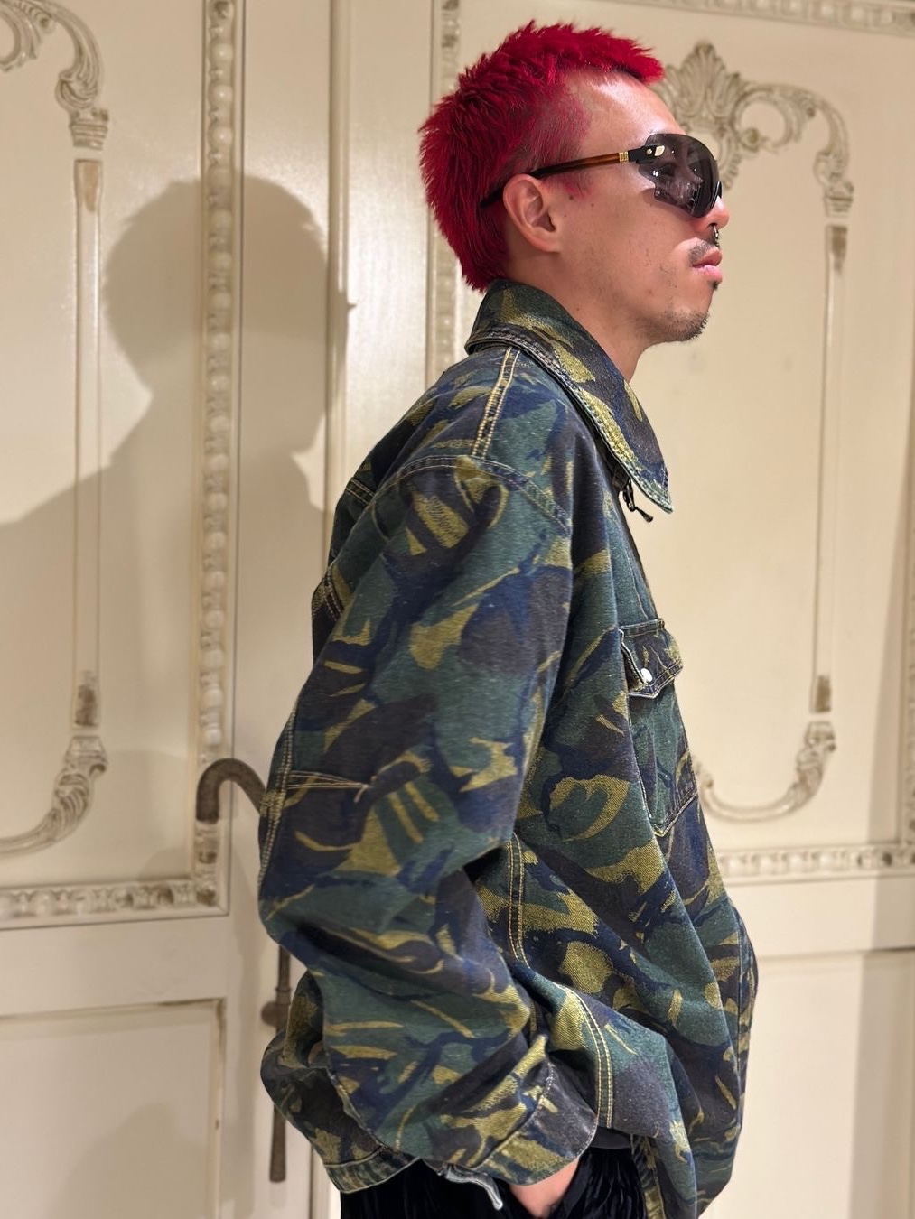 Martine Rose Reversible Camo Shirt Blue Camo - 24FW 착용 스타일