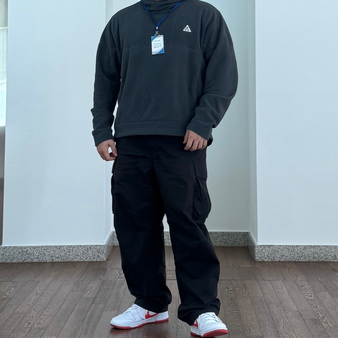 Nike ACG Polartec Wolf Tree Pullover Hoodie Anthracite - Asia, Nike Dunk Low Retro White Picante Red 착용 스타일