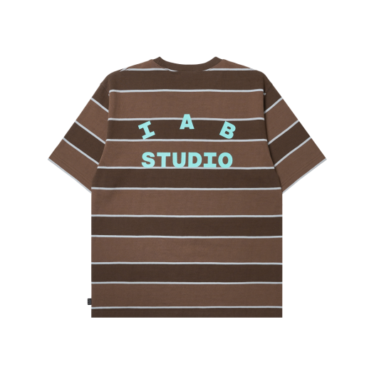 IAB Studio Striped T-Shirt Brown