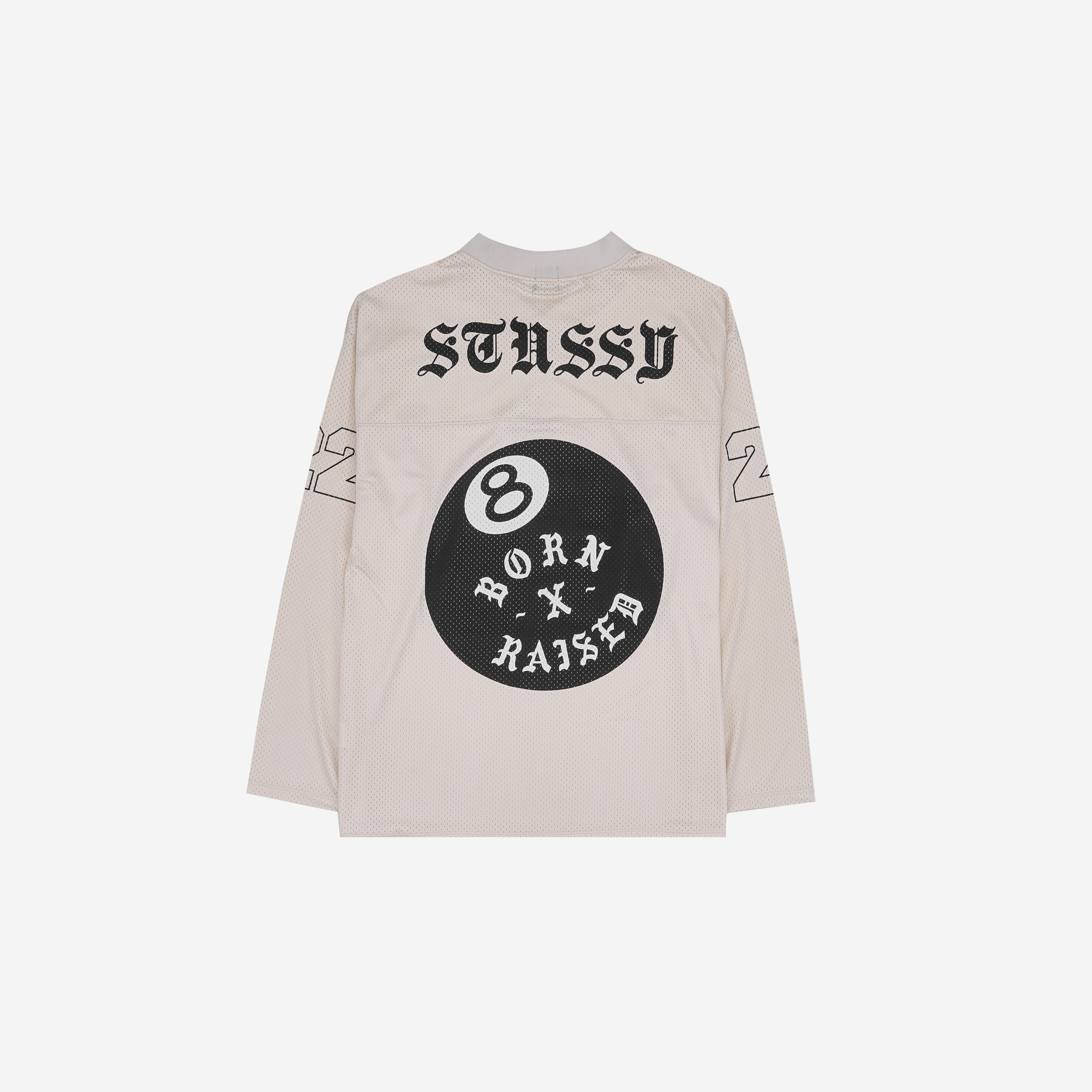 Stussy x Born X Raised Cookies & Cream Football Jersey Cream
