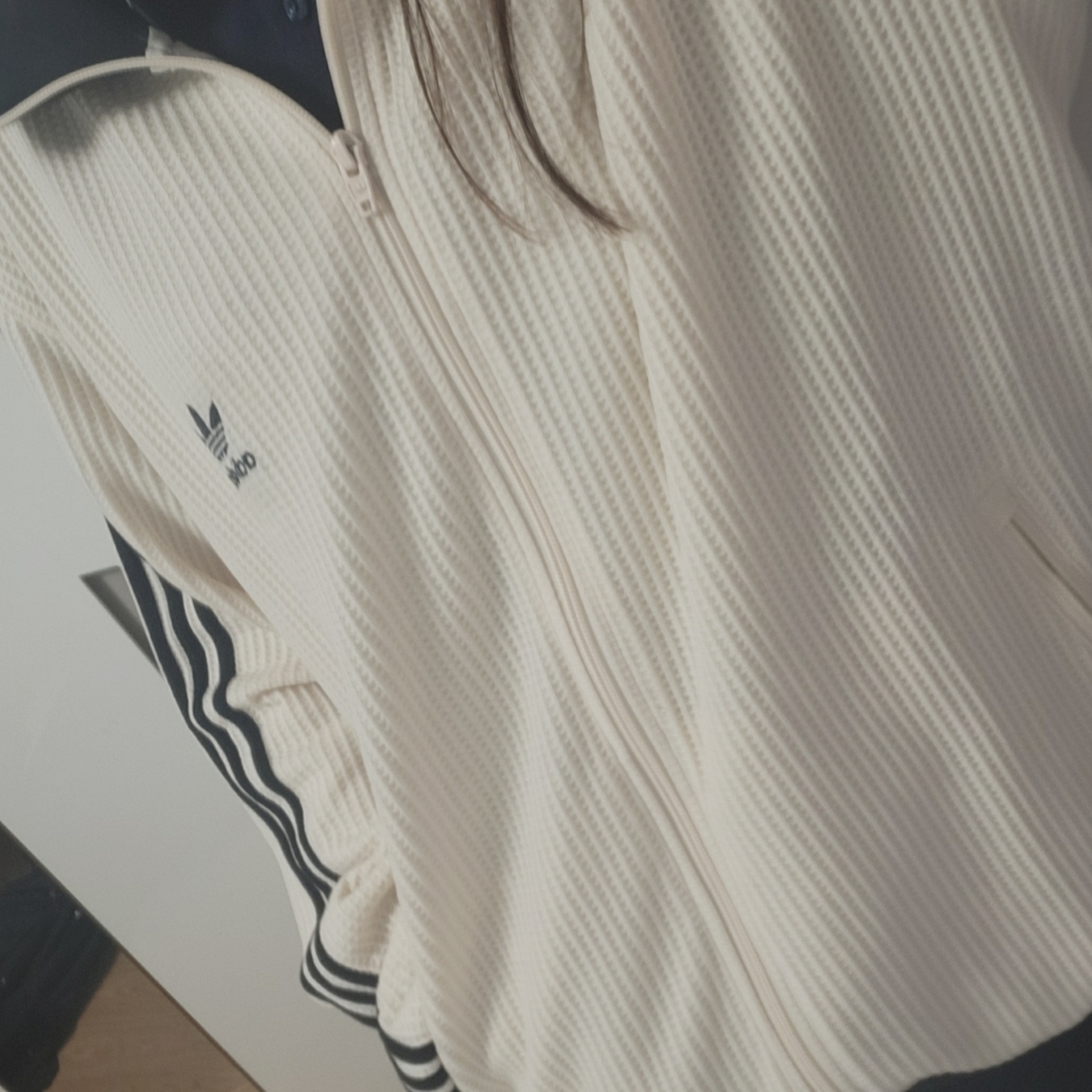 Adidas Waffle Beckenbauer Track Top Wonder White - KR Sizing 착용 스타일 - 1