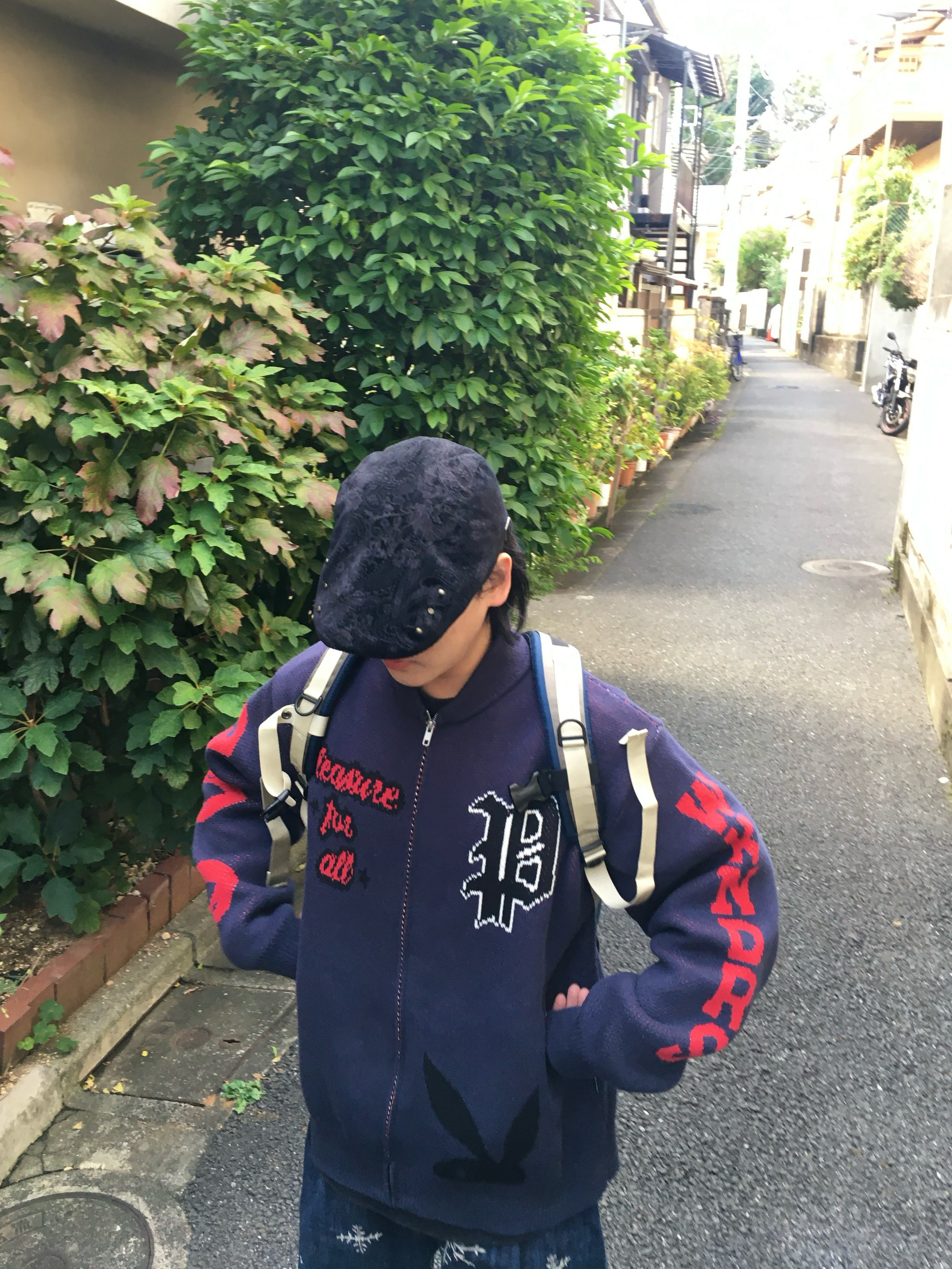 Kapital 14 oz. Denim Snow Pattern Embroidery 5P TH Straight Pants Indigo, Kapital 14 oz. Denim Snow Pattern Embroidery 5P TH Straight Pants Indigo 착용 스타일 - 3