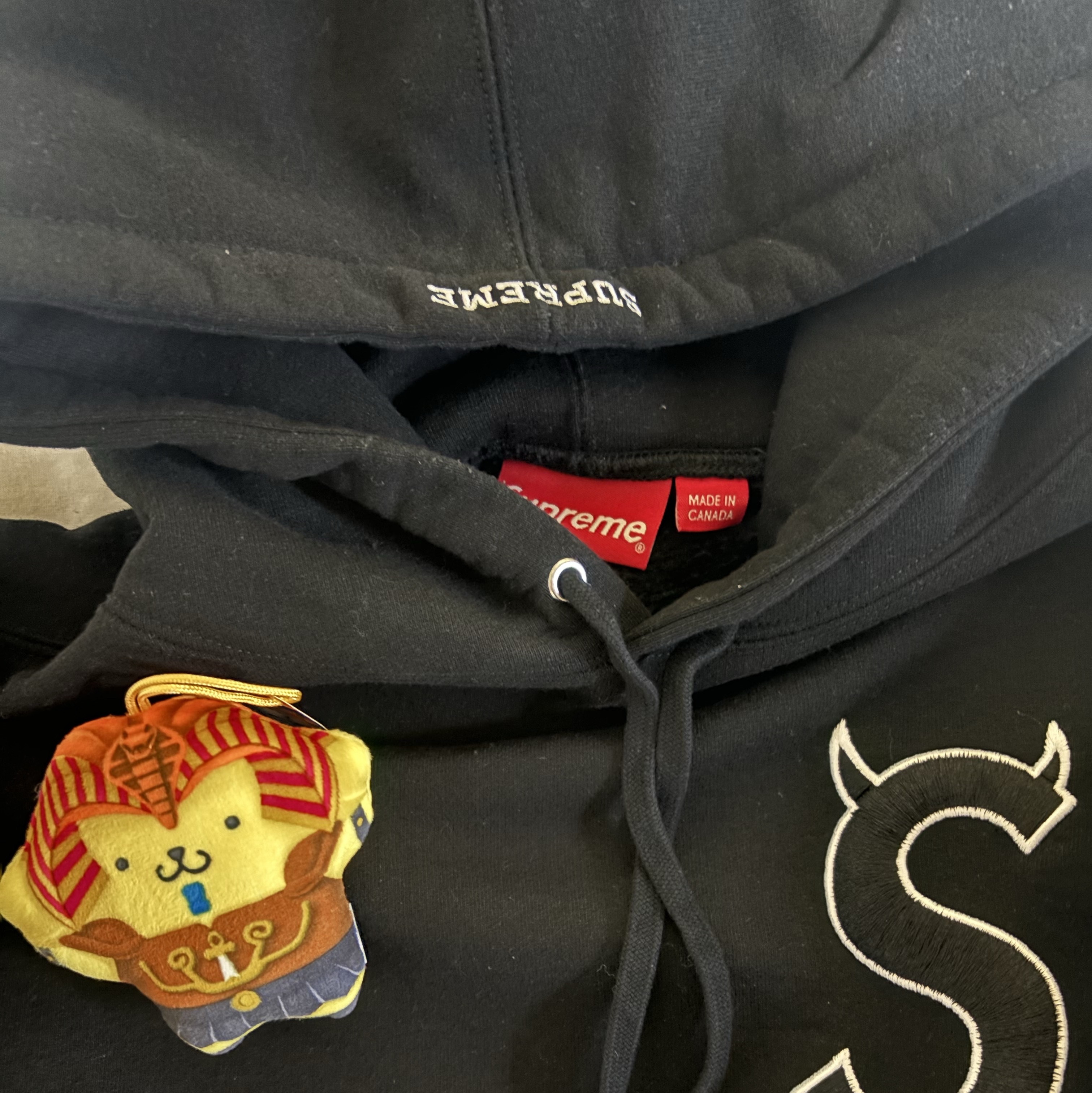 Supreme S Logo Hooded Sweatshirt Black - 22FW 착용 스타일