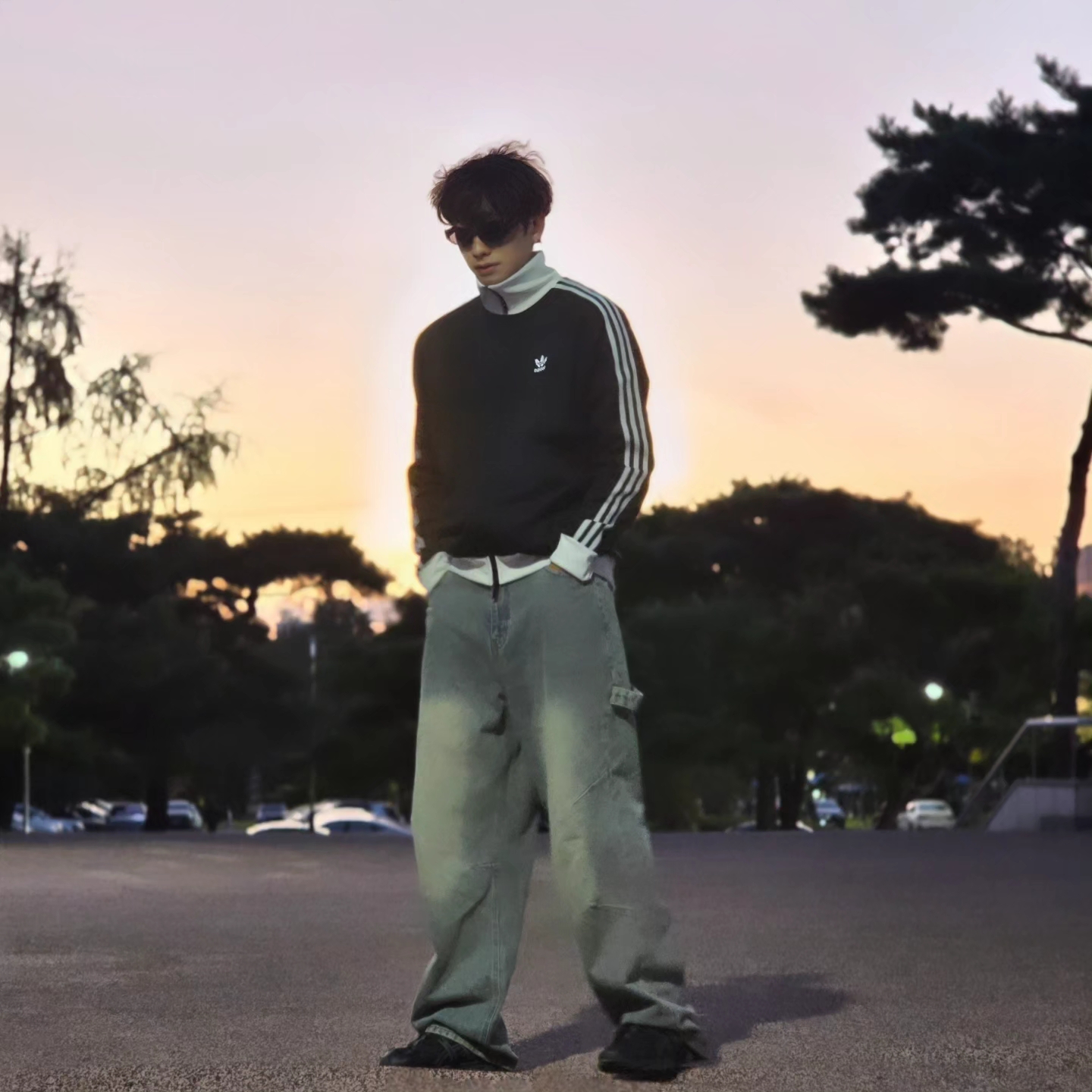 Adidas Adicolor Classics Beckenbauer Track Jacket Black - KR Sizing, Adidas Adicolor Classics Beckenbauer Track Jacket Black - US Sizing 착용 스타일 - 1