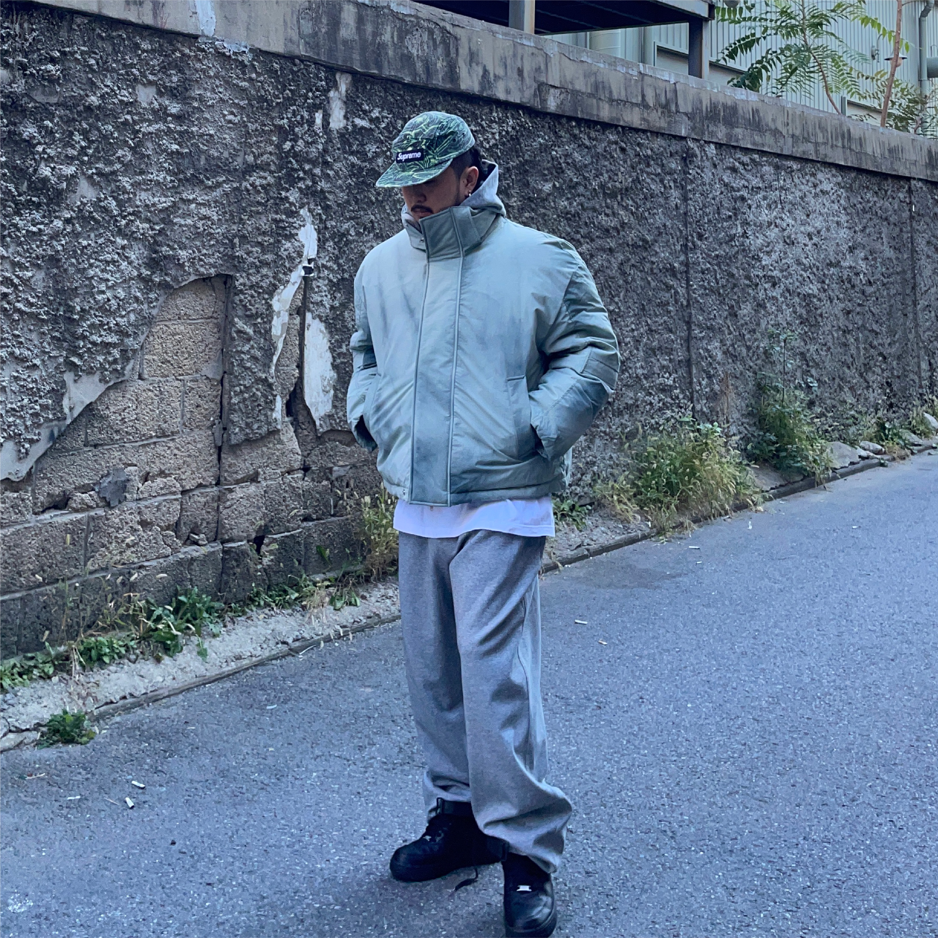 Customellow Relaxed Melange Hoodie Melange Gray, Customellow Relaxed Melange Sweat Pants Melange Gray 착용 스타일