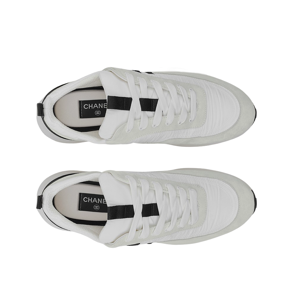 샤넬 스니커즈 스웨이드 카프스킨 나일론 & 화이트 아이보리(Chanel Sneakers Suede Calfskin Nylon & White Ivory) - 5