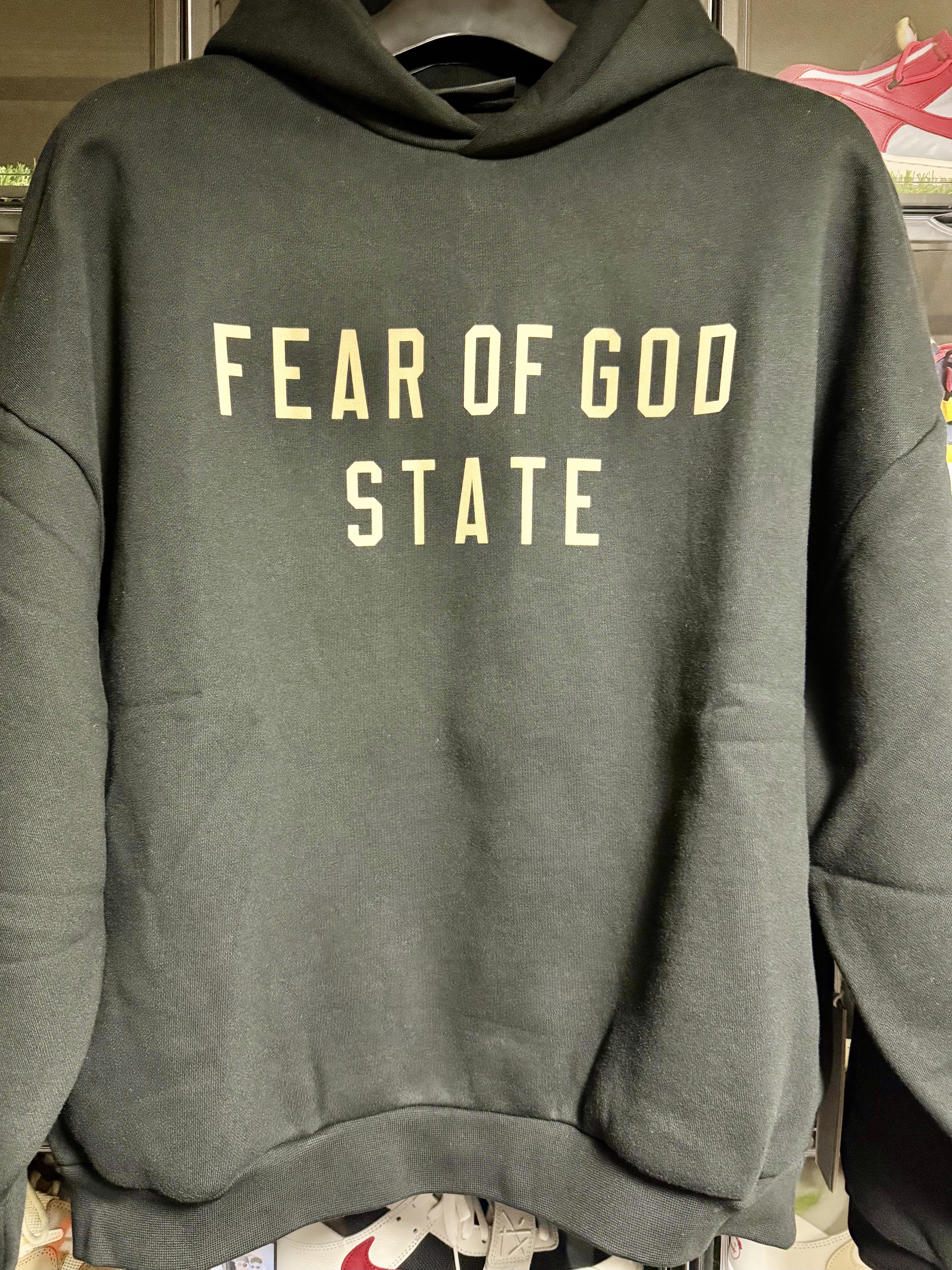 Essentials Fleece State Hoodie Black - 24FW 착용 스타일