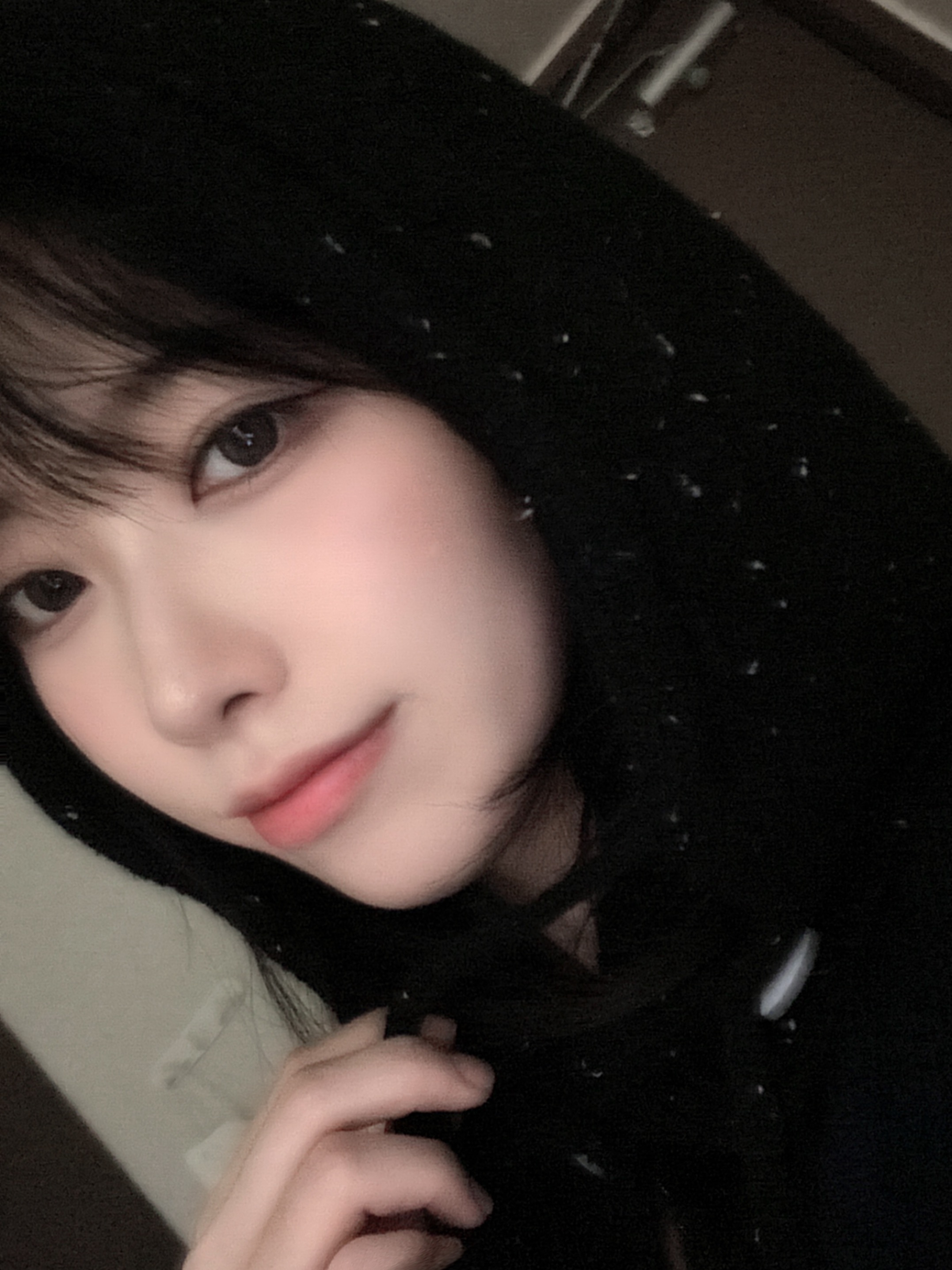 Allincomplete Double String Dot Balaclava Black 착용 스타일 - 3
