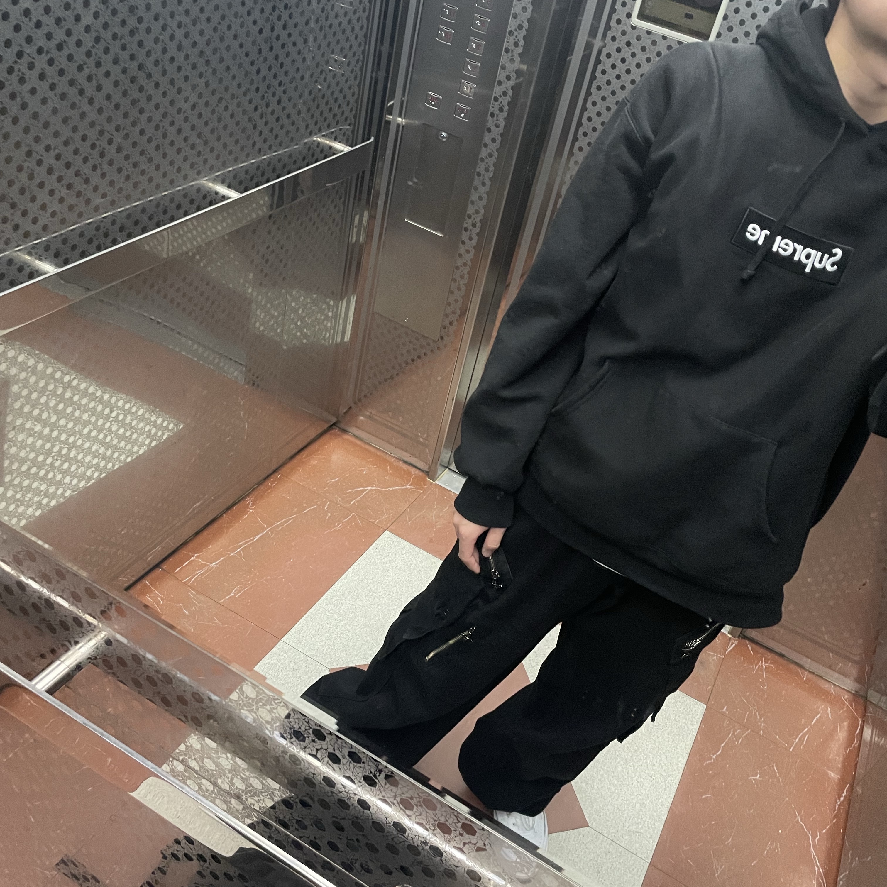 Supreme Box Logo Hooded Sweatshirt Black - 23FW 착용 스타일