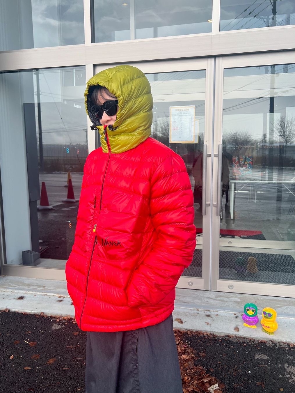 Nanga Ultilight Down Parka Packable Red - 24FW 착용 스타일
