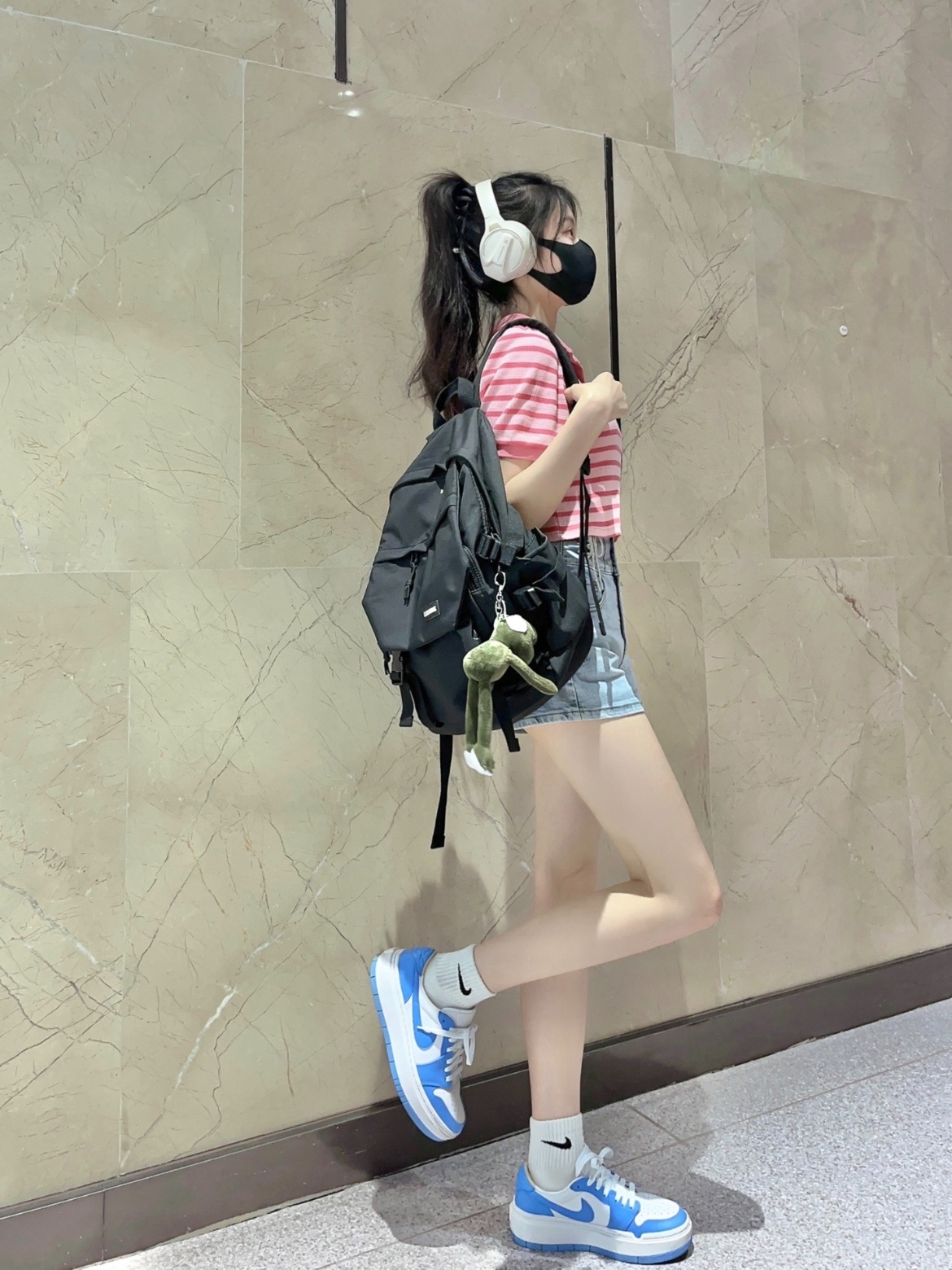(W) Jordan 1 Elevate Low SE University Blue 착용 스타일 - 3