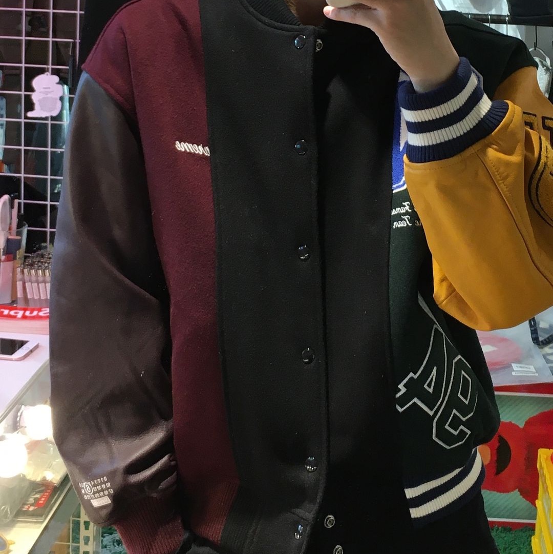 Supreme x MM6 Maison Margiela Split Varsity Jacket Multicolor - 24SS 착용 스타일 - 3