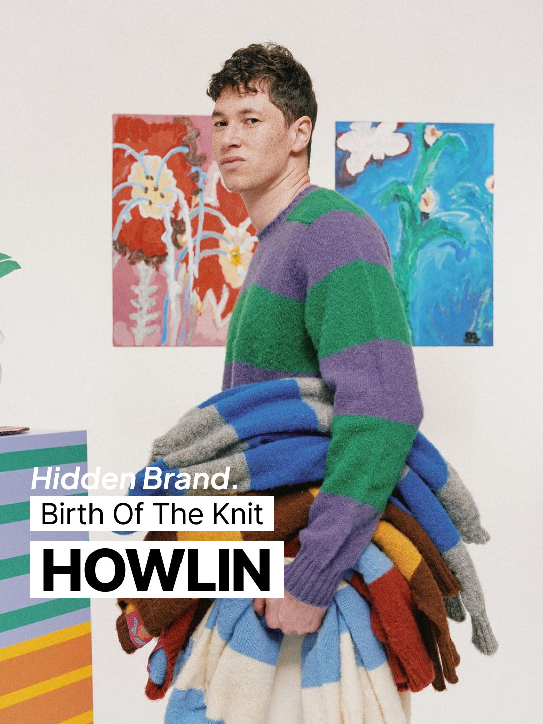 Howlin Shaggy Bear Knit Purple Mix, Howlin Shaggy Bear Knit White 착용 스타일 - 1