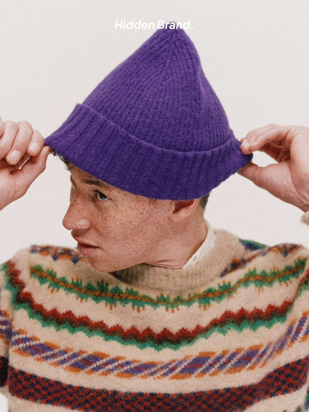 Howlin Shaggy Bear Knit Purple Mix, Howlin Shaggy Bear Knit White 착용 스타일 - 5