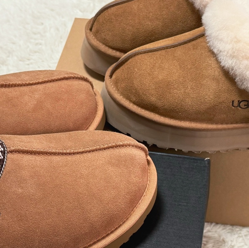 (W) UGG Disquette Slipper Chestnut 착용 스타일 - 4