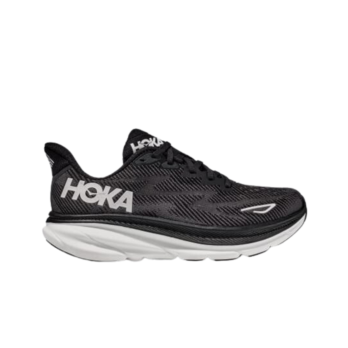 1127896-BWHT (W) Hoka Clifton 9 Black White - Regular