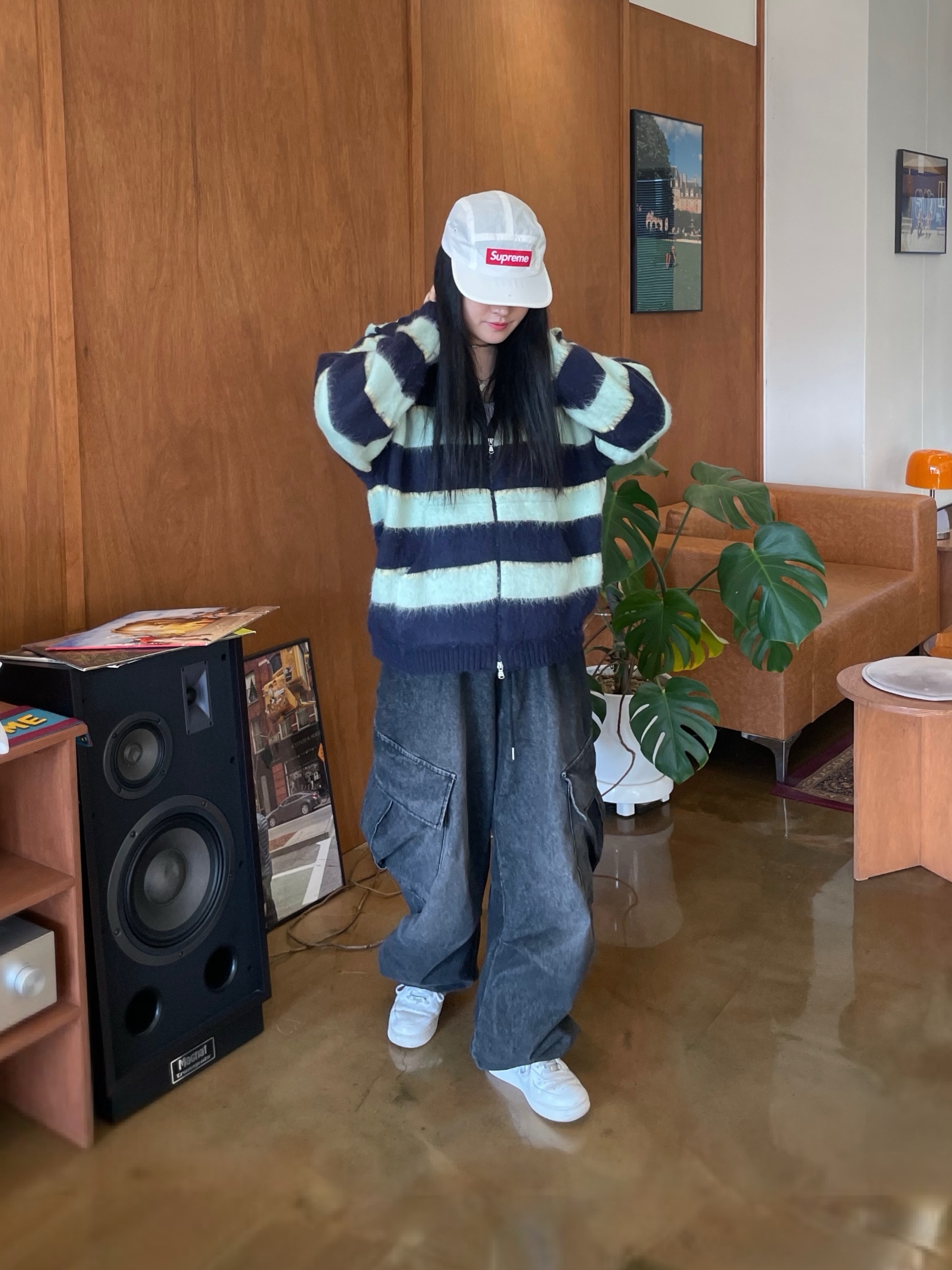 Supreme Waxed Ripstop Camp Cap White - 24FW, Nike Air Force 1 '07 Low White 착용 스타일 - 1