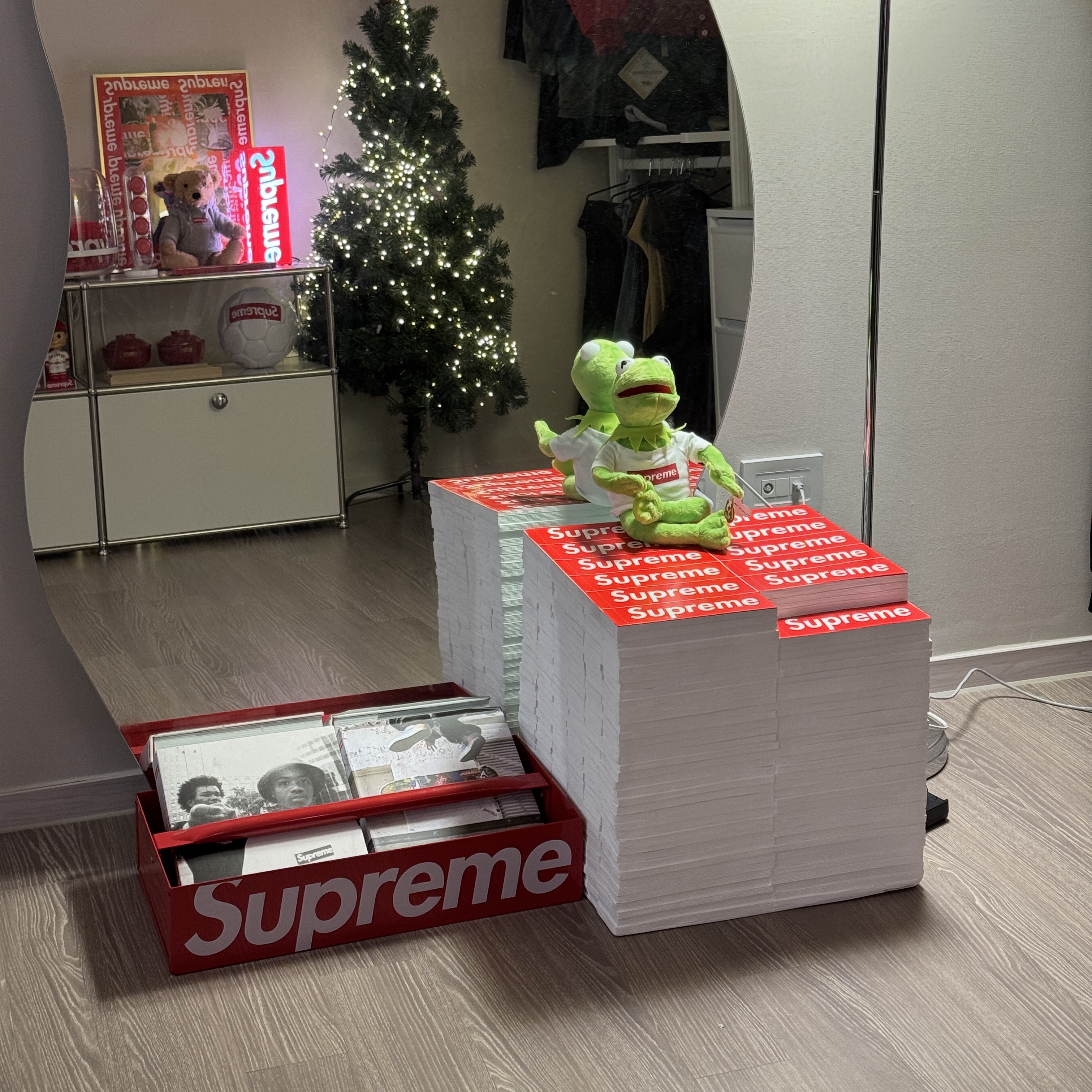 Supreme x Linea Zero Toucan Lamp Multicolor - 24SS, Supreme Box Logo Lamp Red (Korean Ver.) - 23FW 착용 스타일 - 4