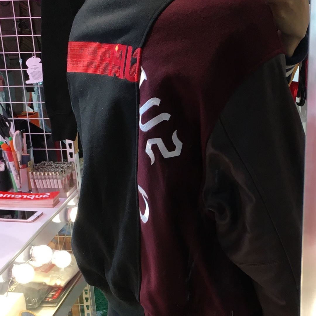 Supreme x MM6 Maison Margiela Split Varsity Jacket Multicolor - 24SS 착용 스타일 - 6