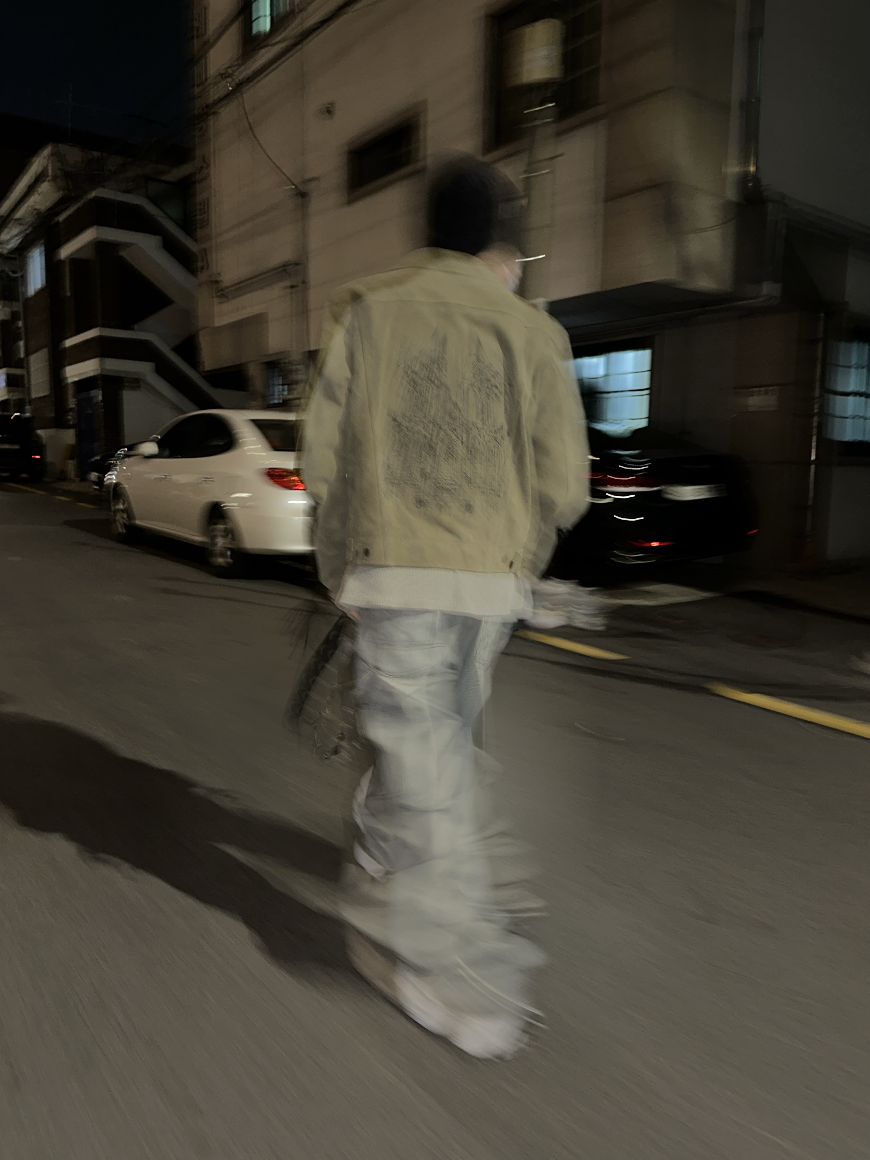 Undermycar Stripe Engineers Double Knee Work Pants Black Stripe - 24FW, Balenciaga 10XL Sneakers White Grey Silver Black 착용 스타일 - 2