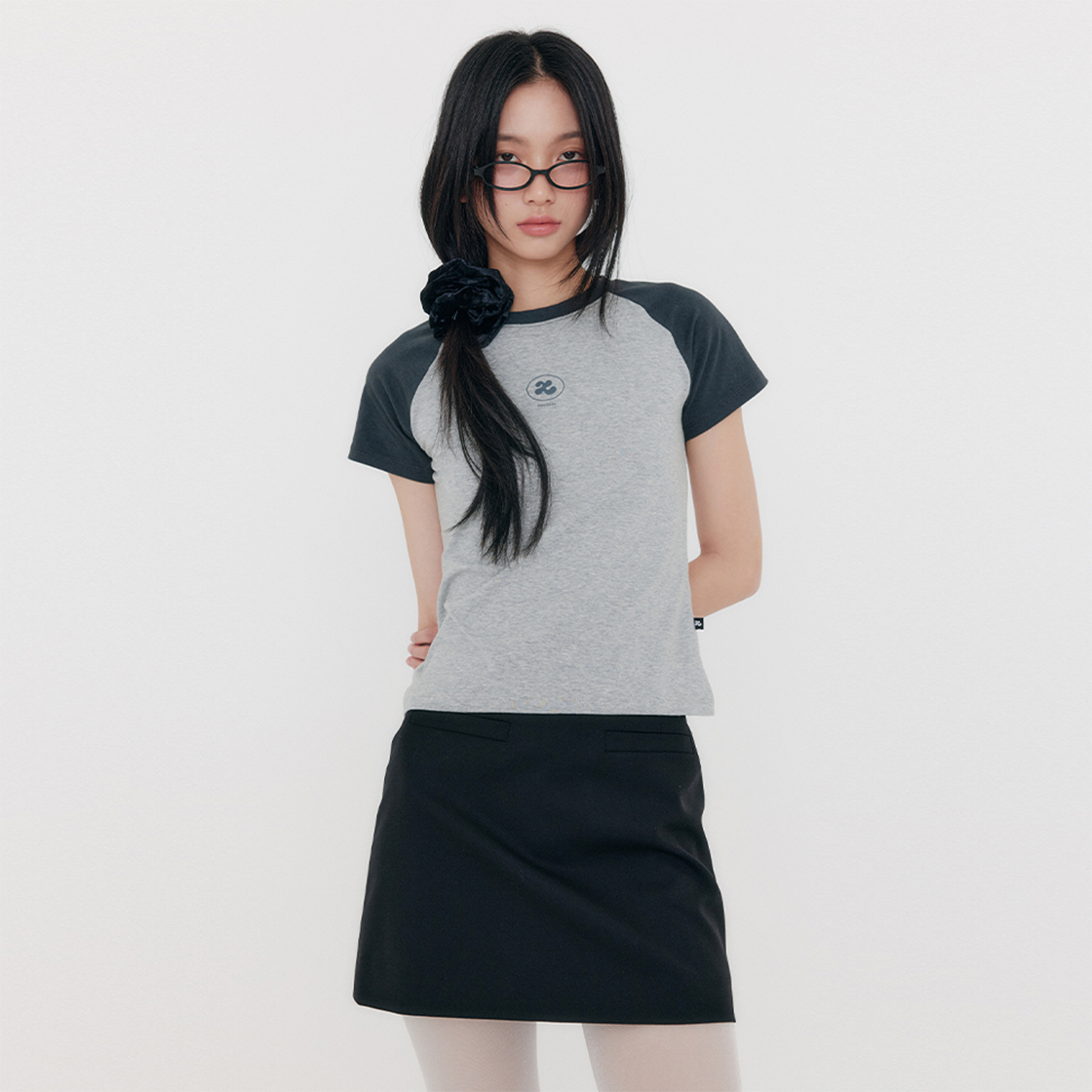 지지지 레글런 로고 티셔츠 멜란지 그레이(zeezeezee Z Logo Raglan T-shirt Melange Grey) - 2